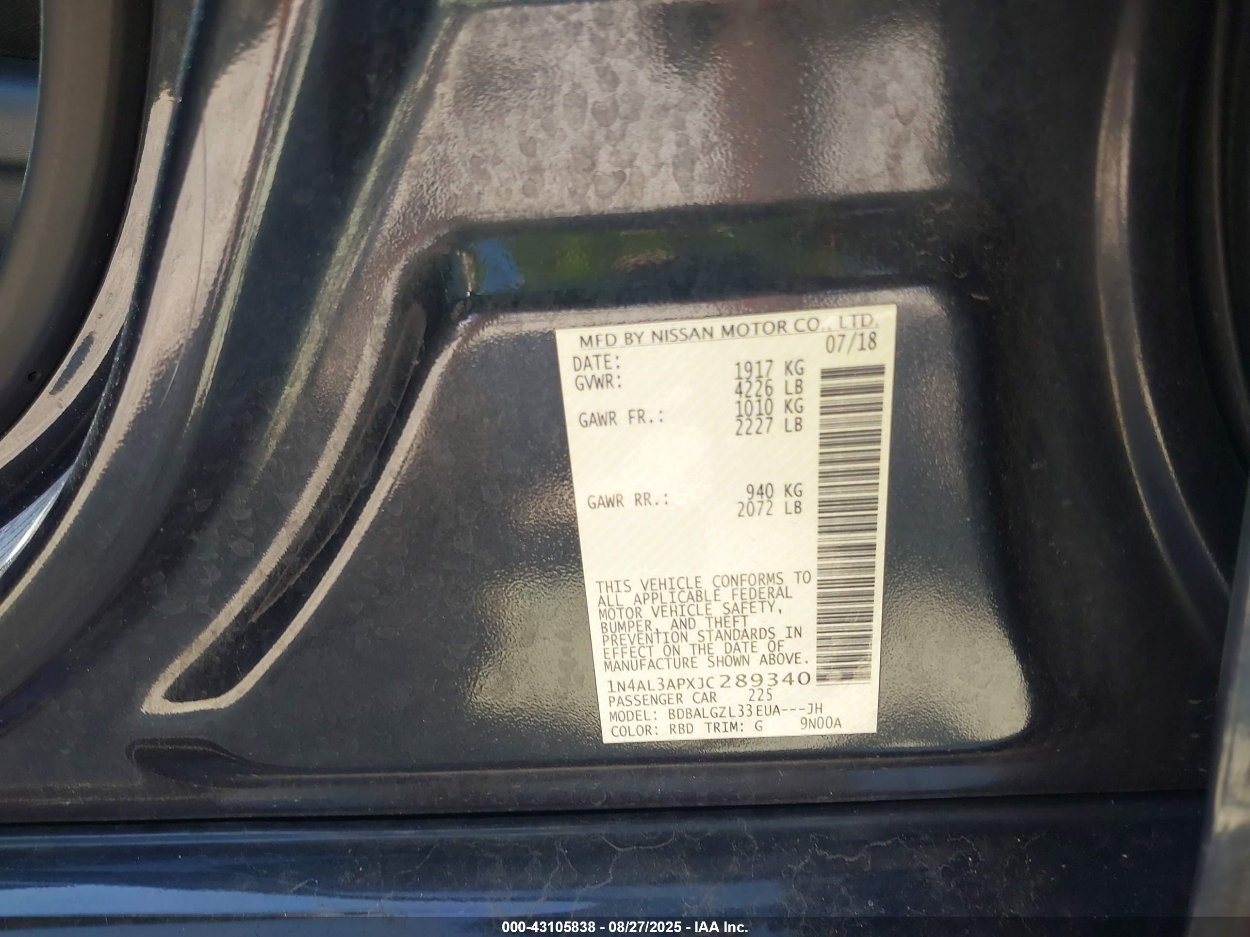 NISSAN ALTIMA image 9