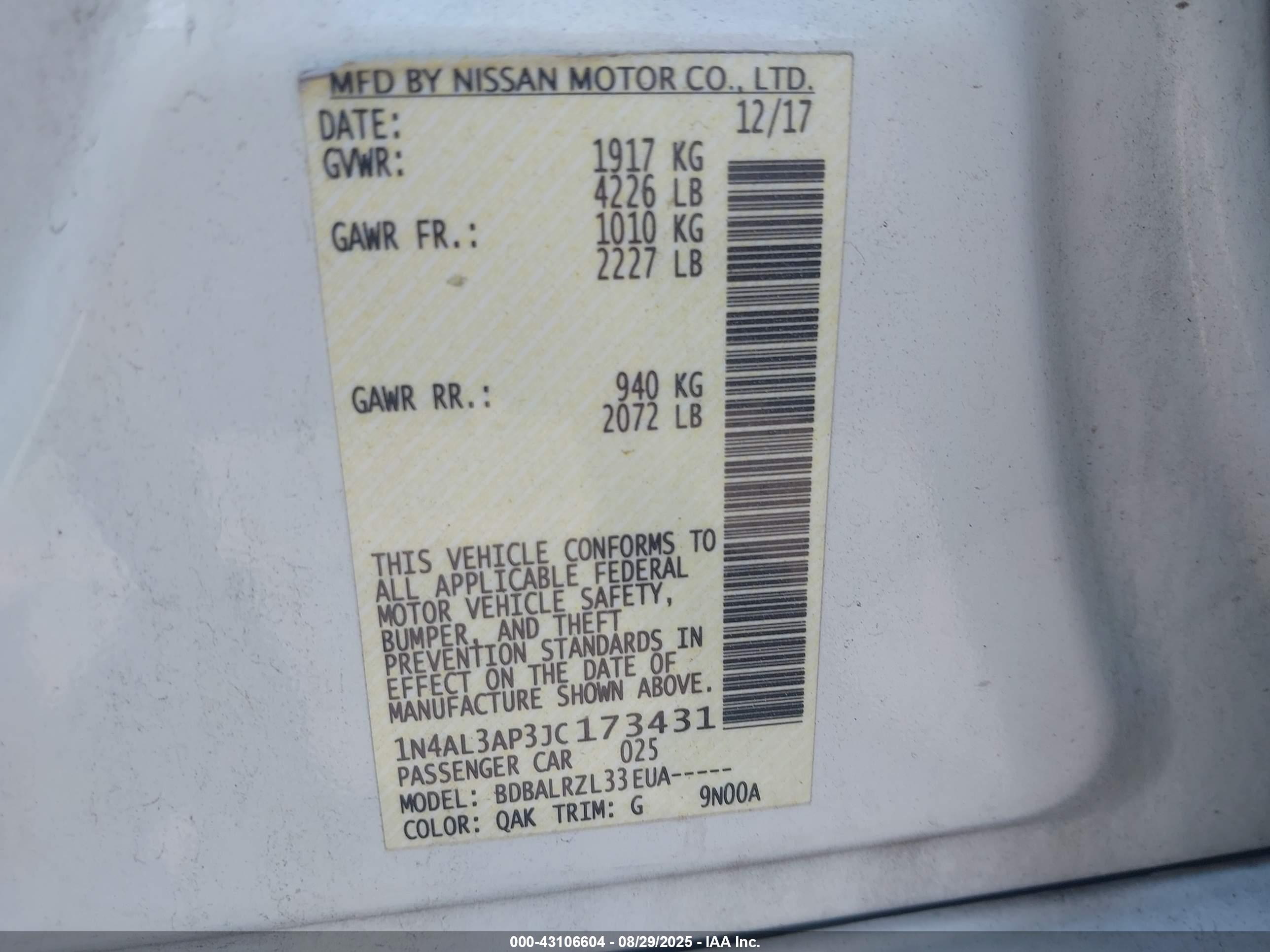 NISSAN ALTIMA image 9