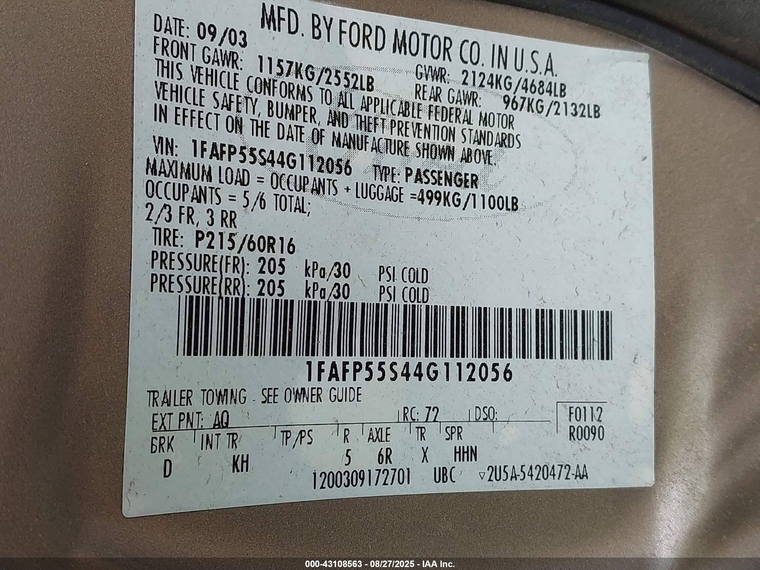 FORD TAURUS image 9