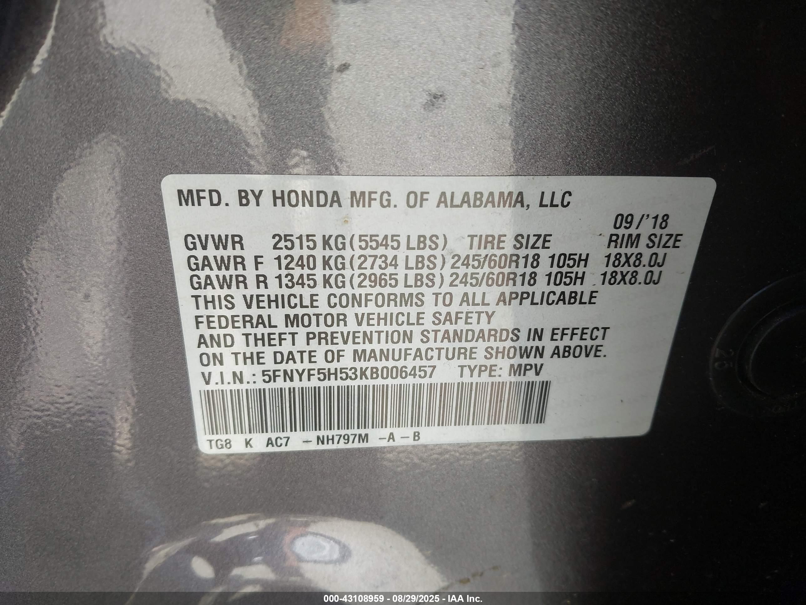 HONDA PILOT image 9