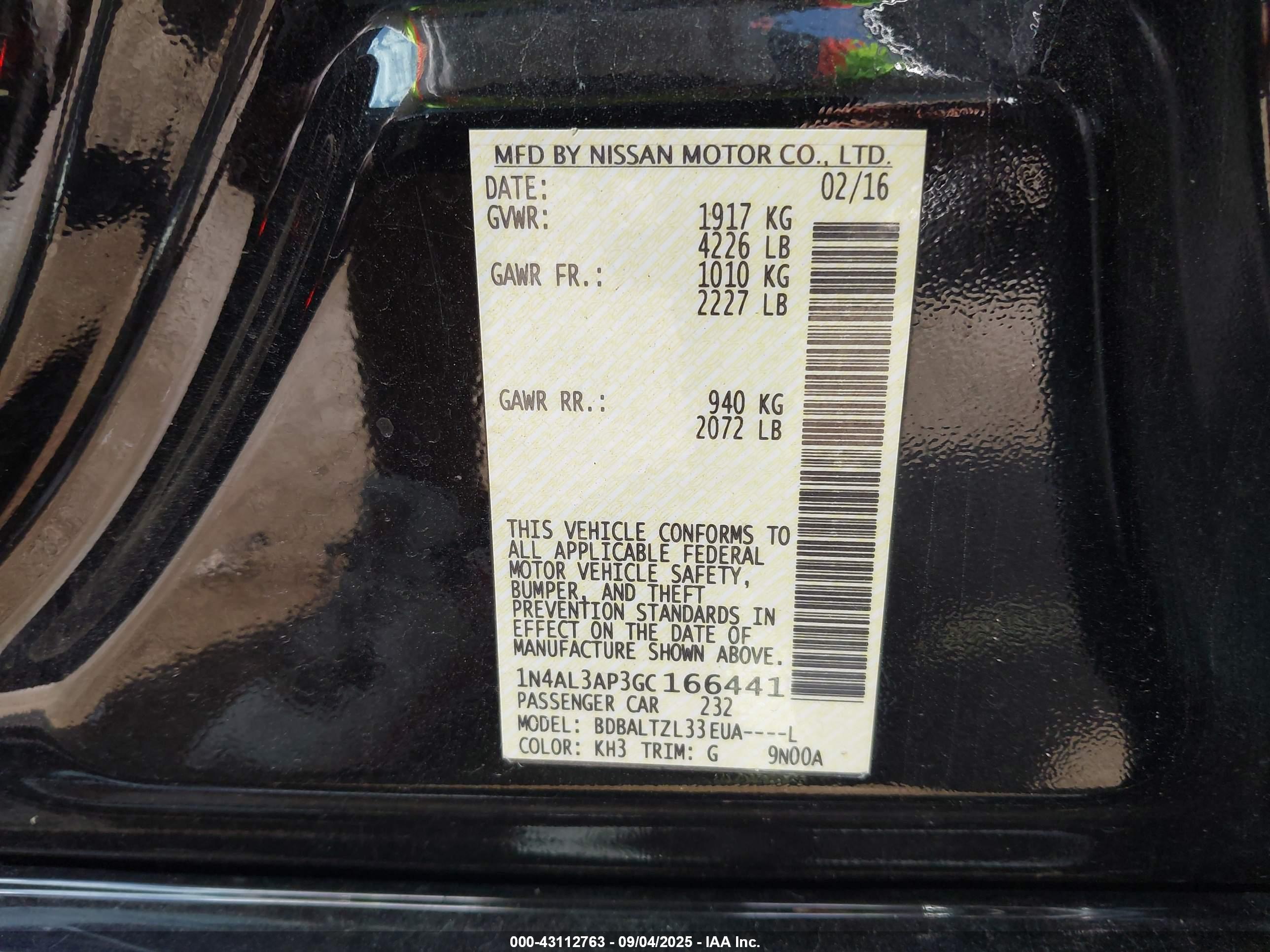 NISSAN ALTIMA image 9