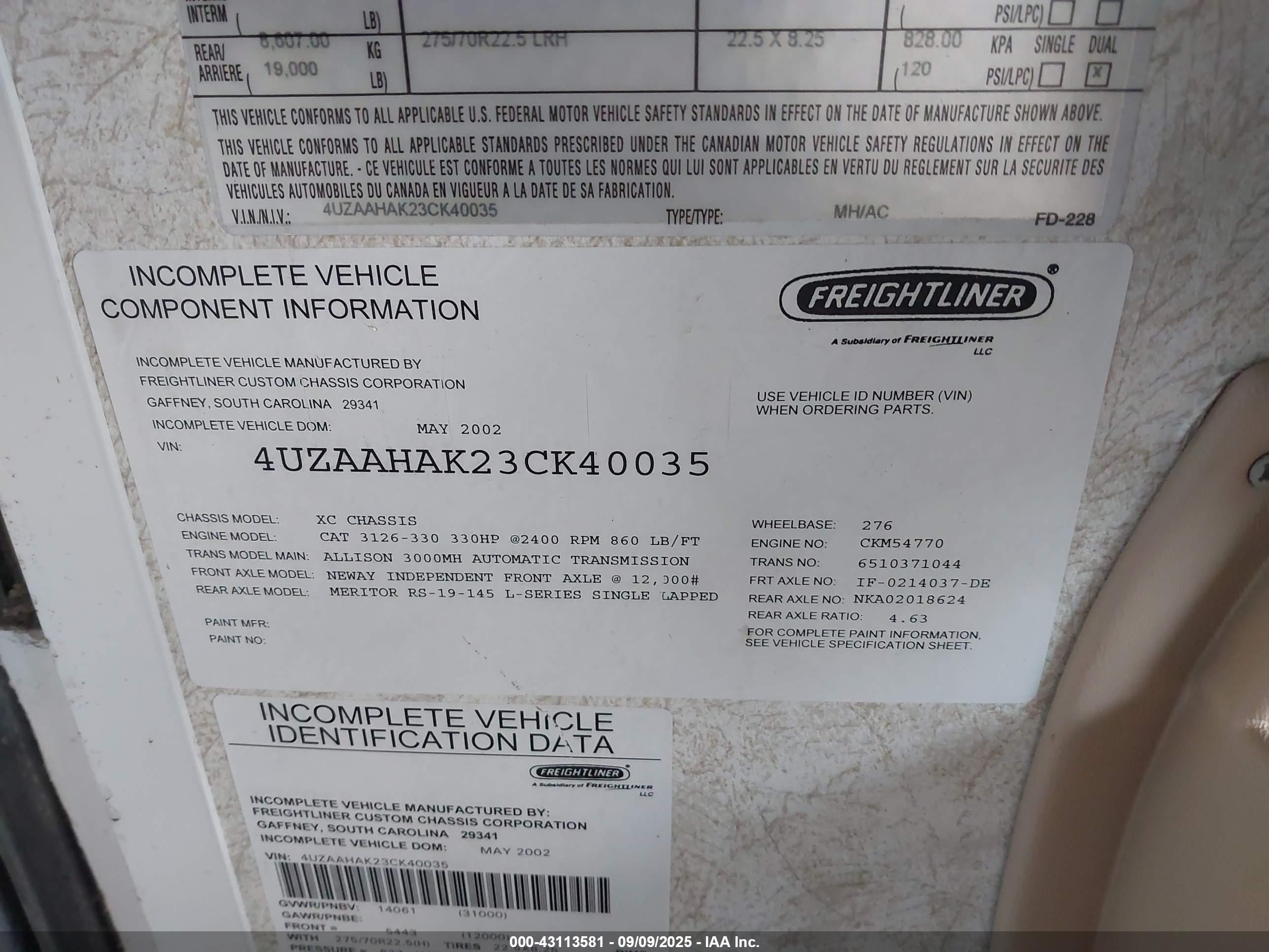 FREIGHTLINER CHASSIS image 9