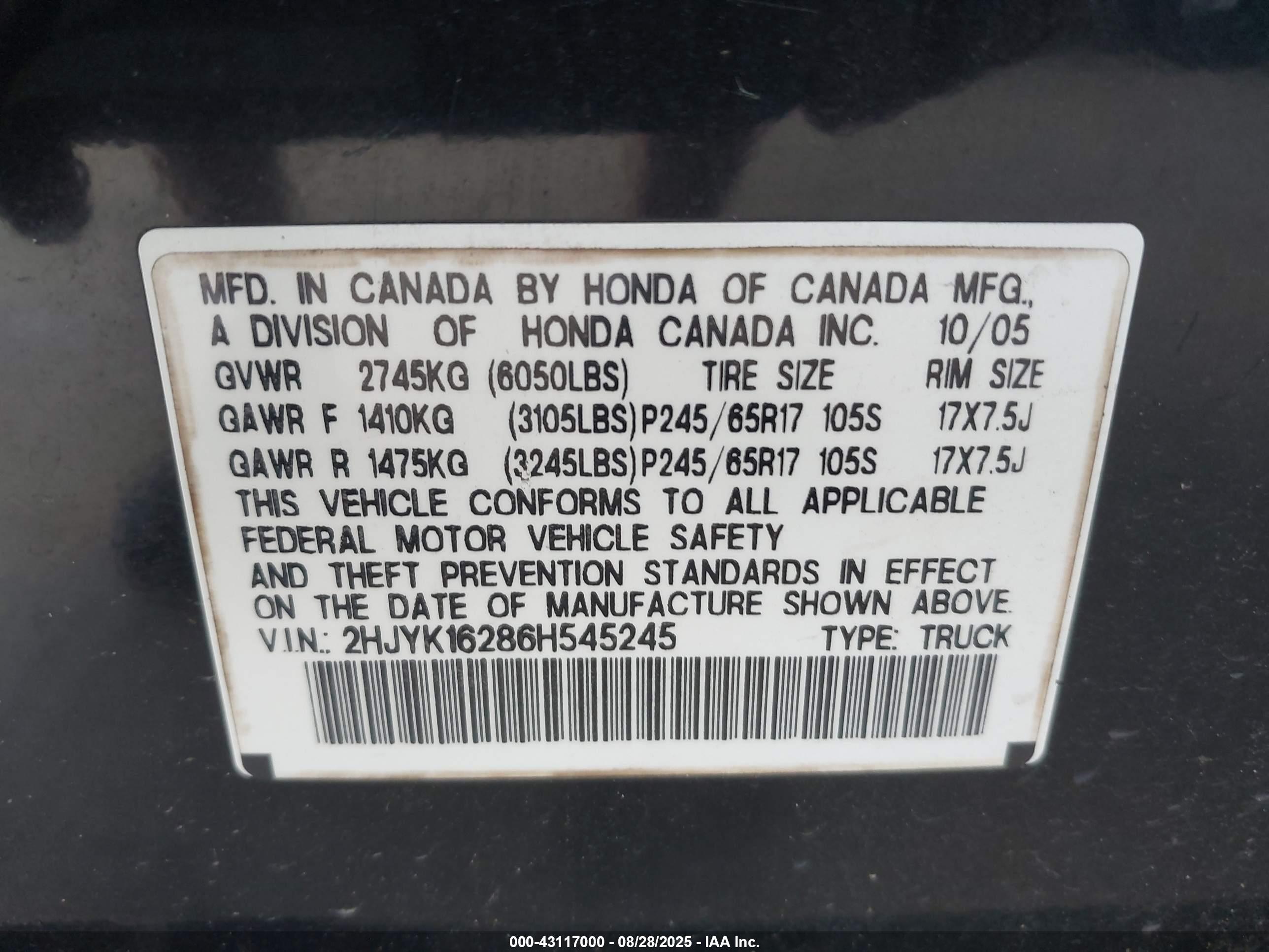 HONDA RIDGELINE image 9