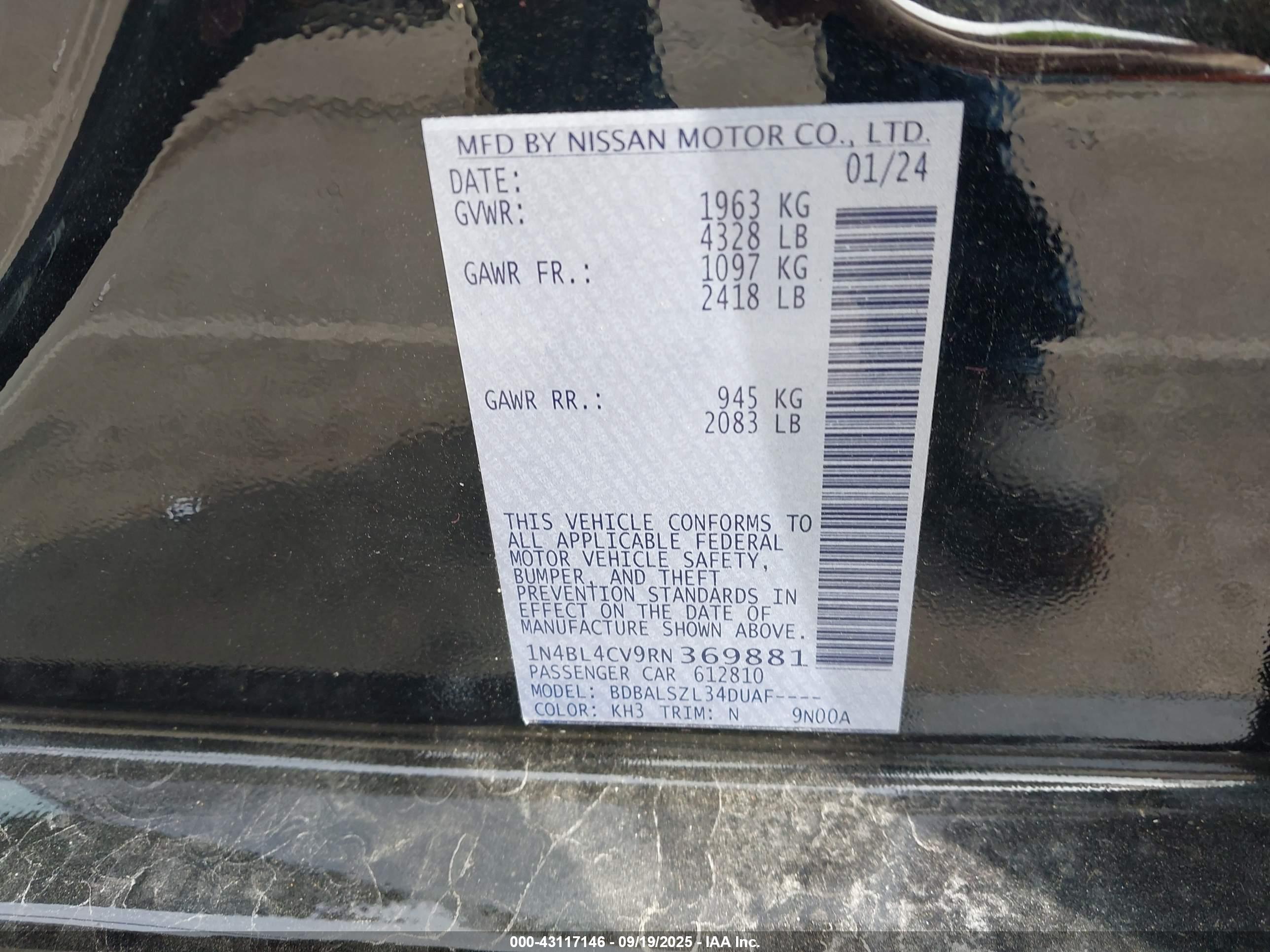 NISSAN ALTIMA image 9