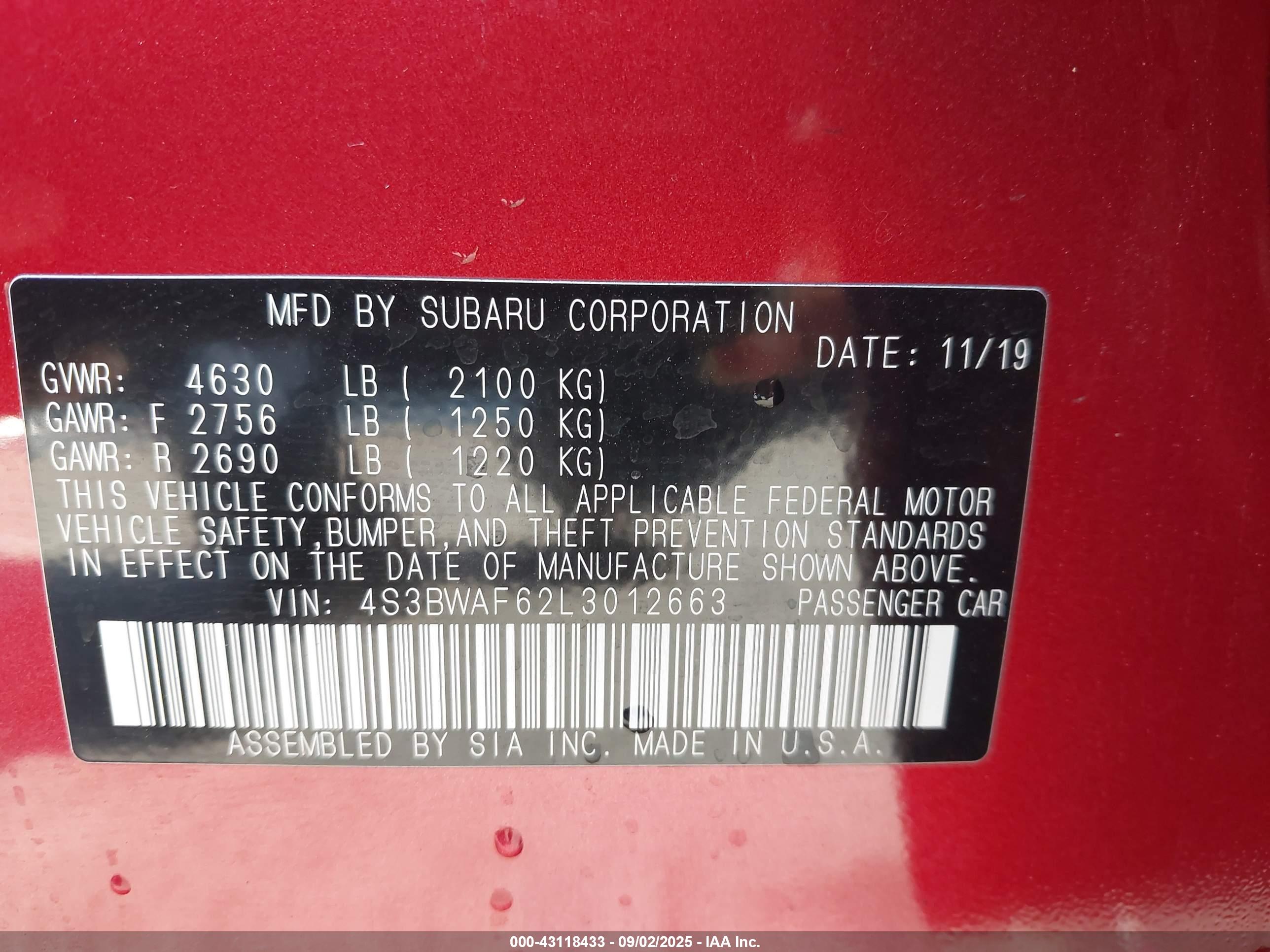 SUBARU LEGACY image 9