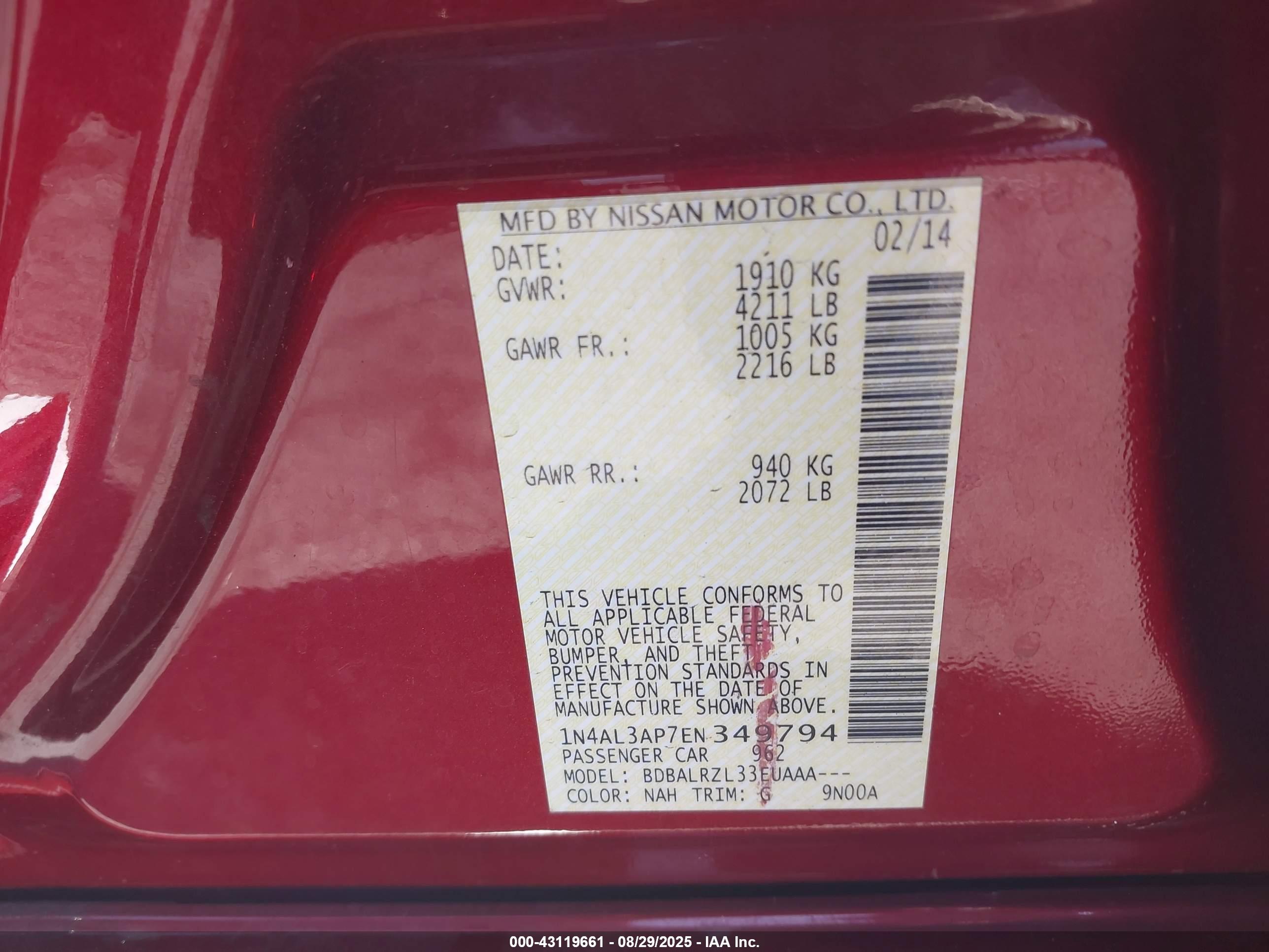 NISSAN ALTIMA image 9