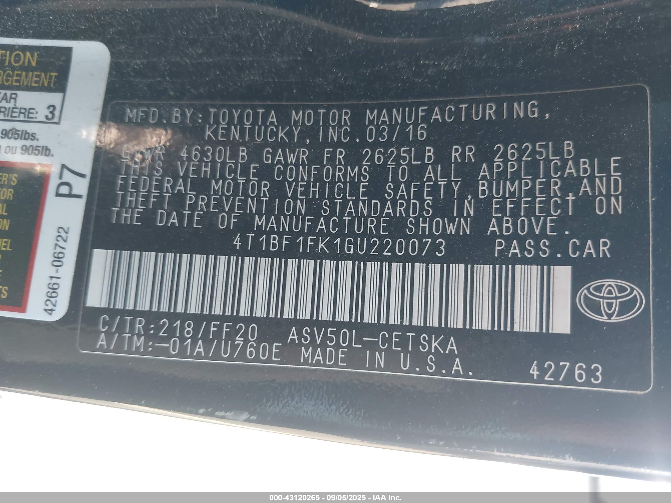 TOYOTA CAMRY image 9
