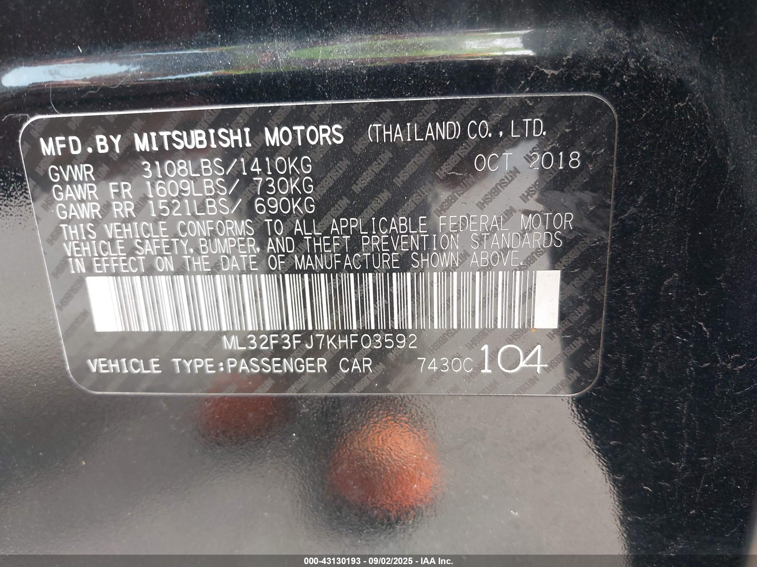 MITSUBISHI MIRAGE image 9