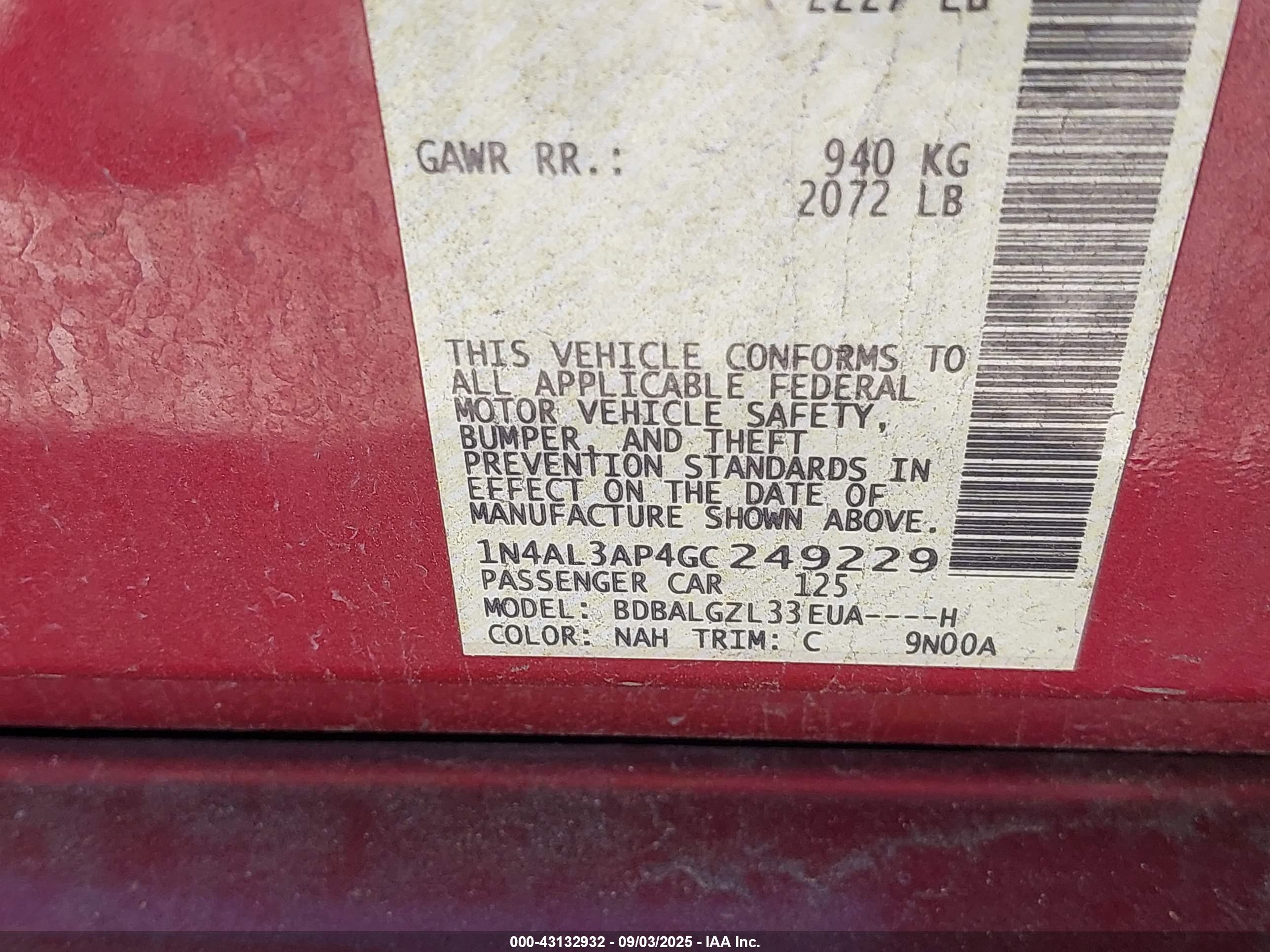 NISSAN ALTIMA image 9