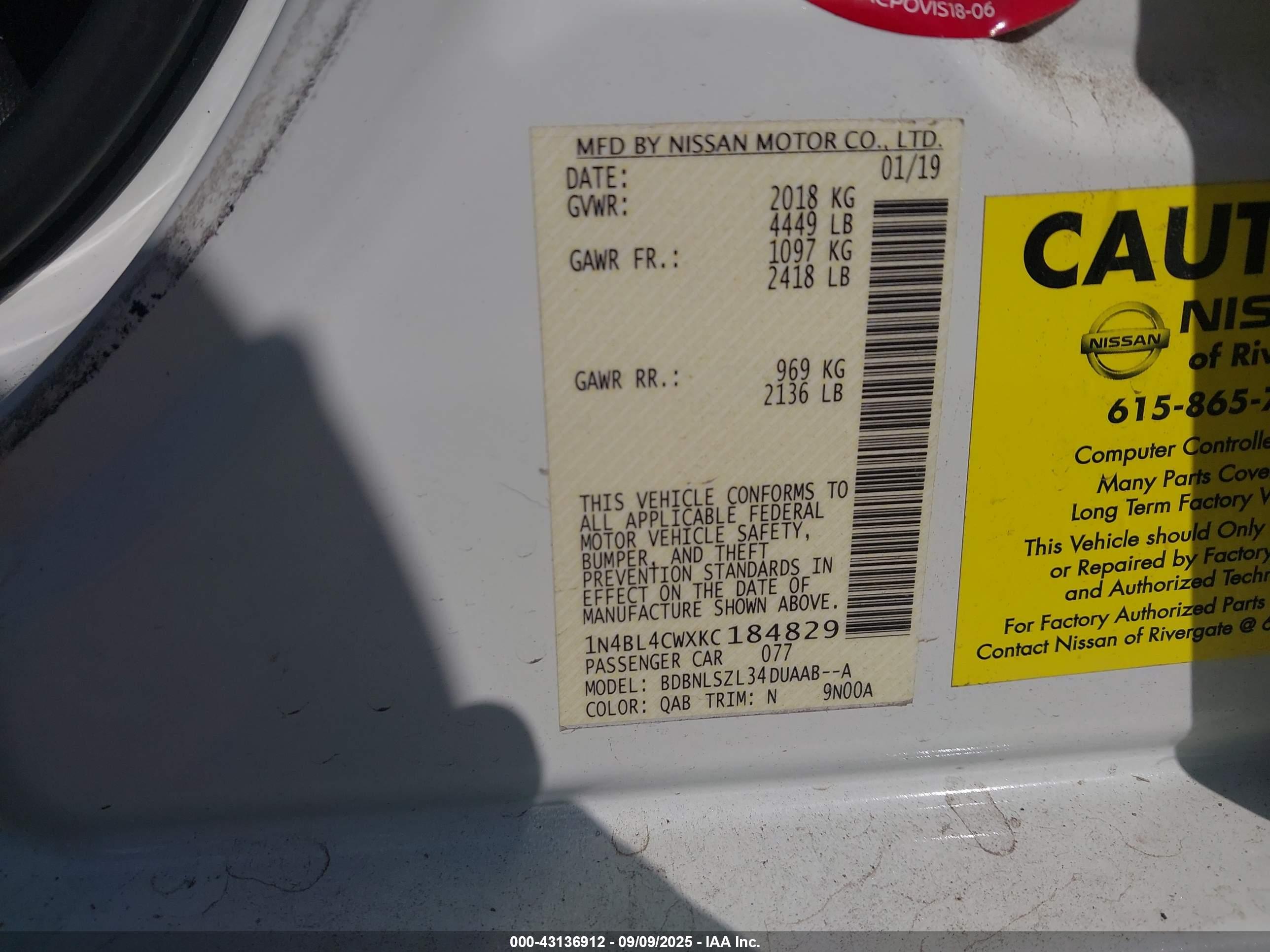 NISSAN ALTIMA image 9