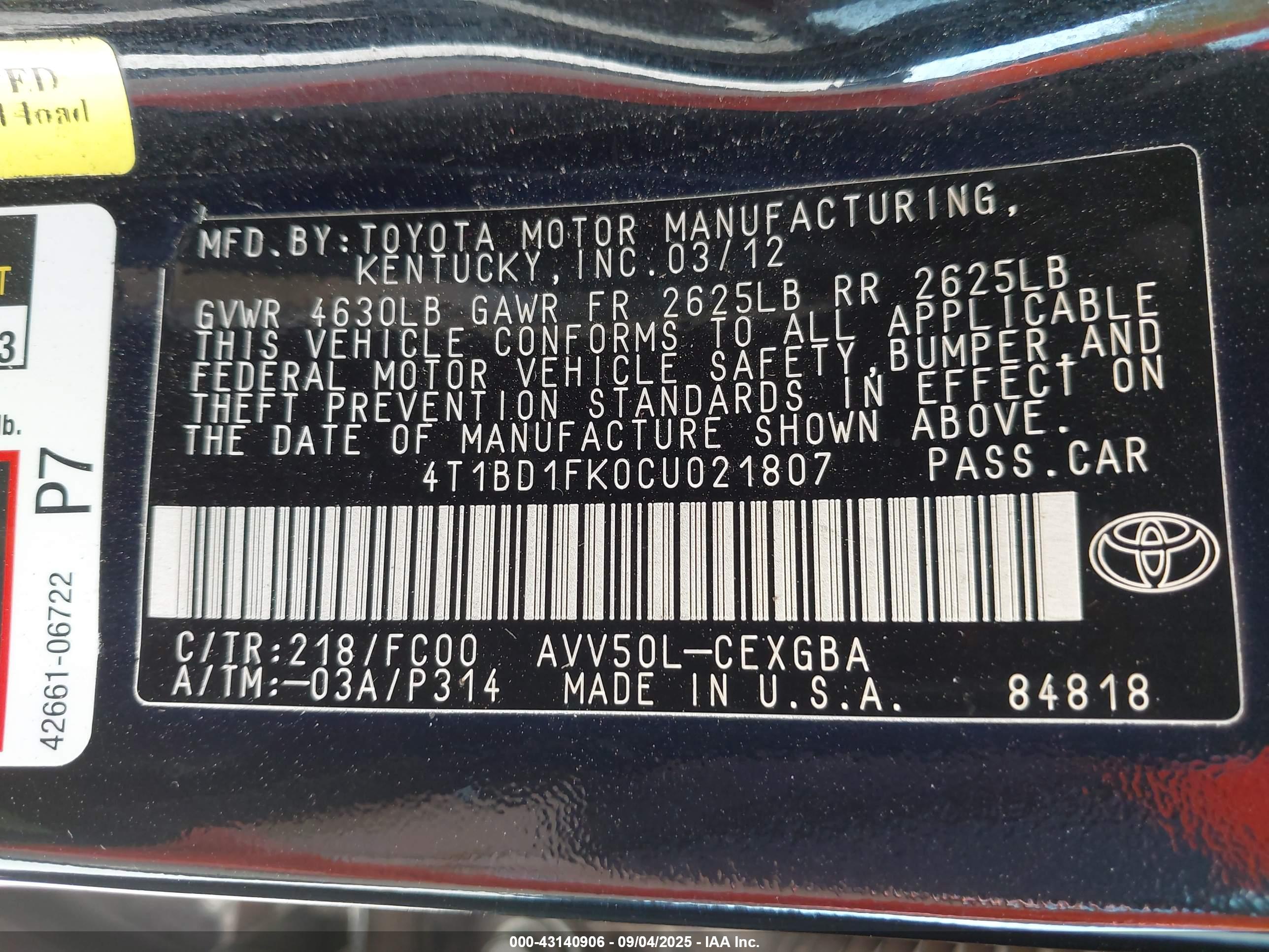 TOYOTA CAMRY image 9