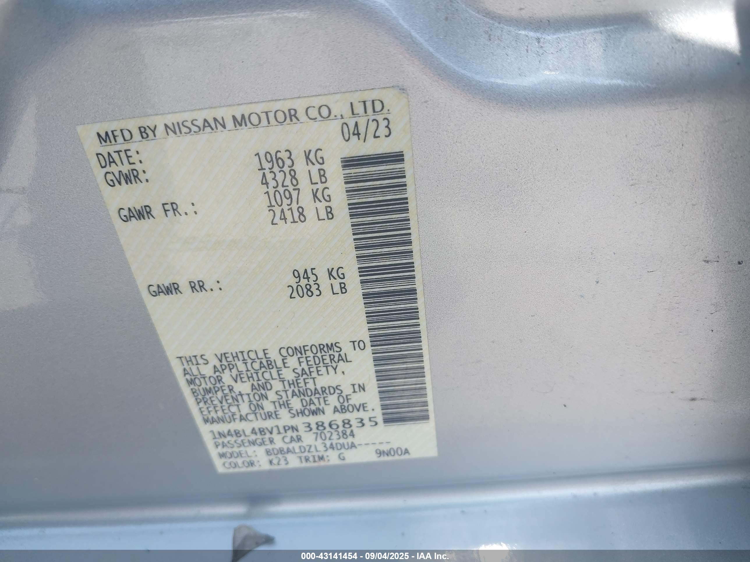 NISSAN ALTIMA image 9