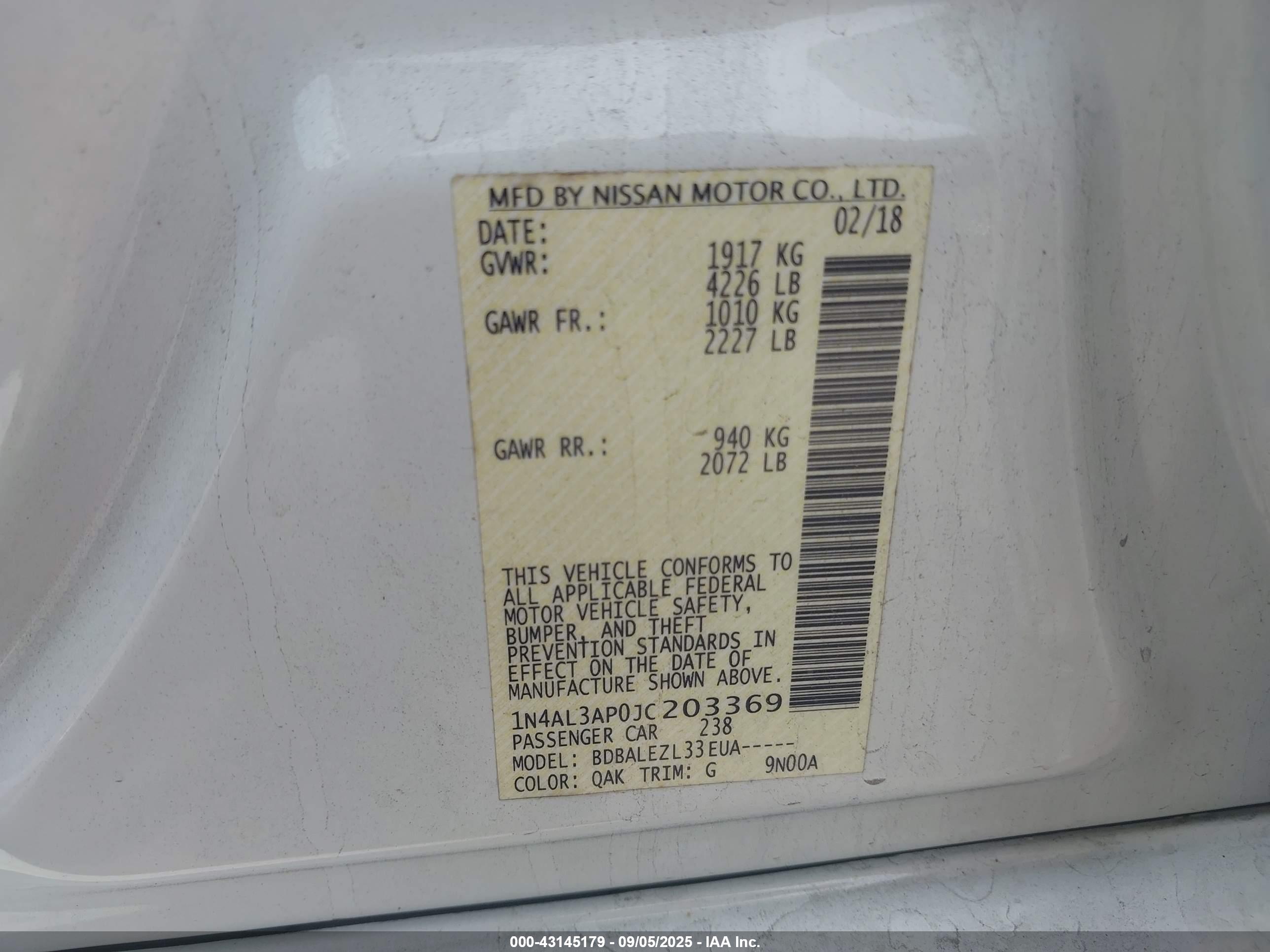 NISSAN ALTIMA image 9