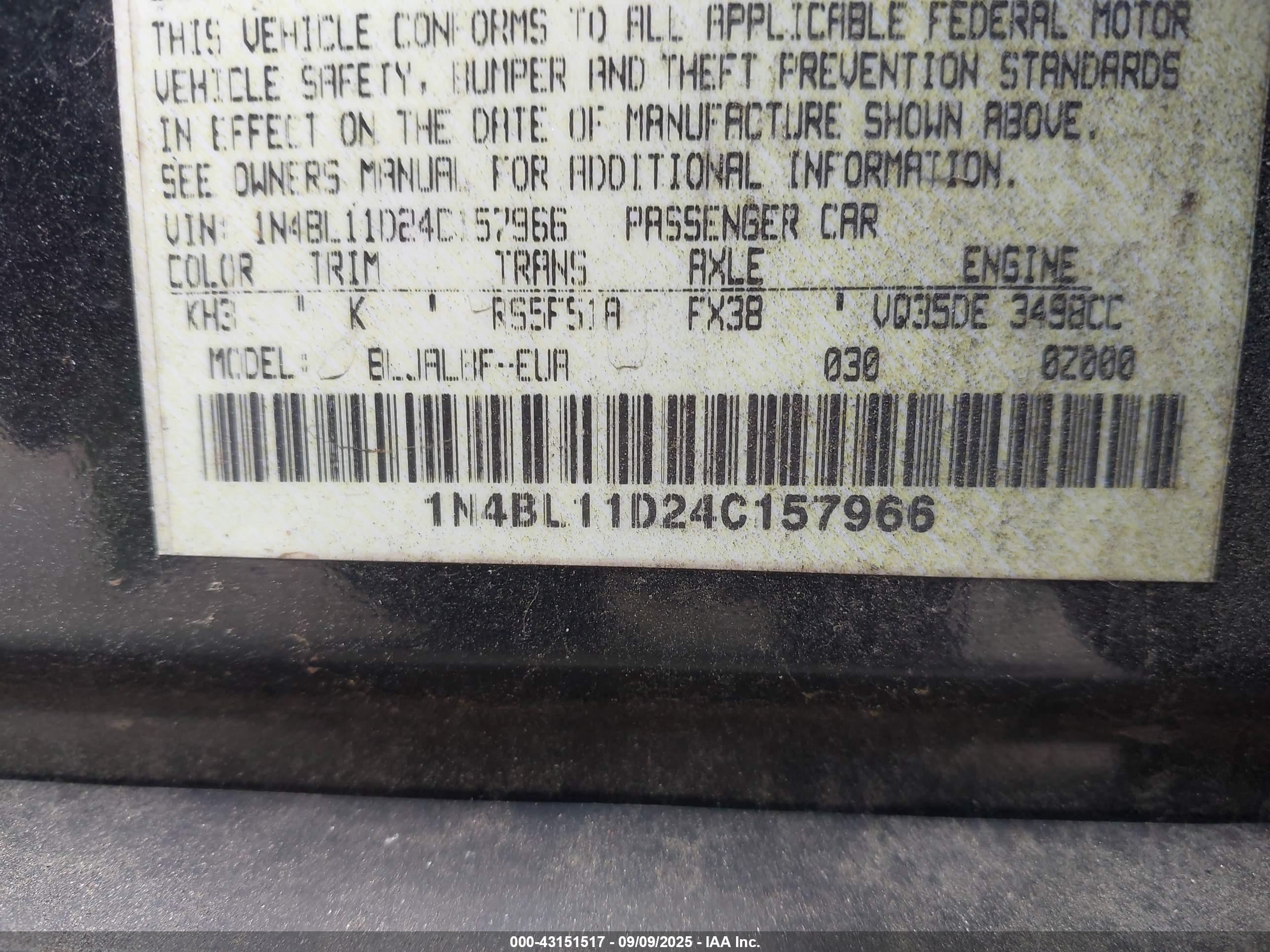 NISSAN ALTIMA image 9