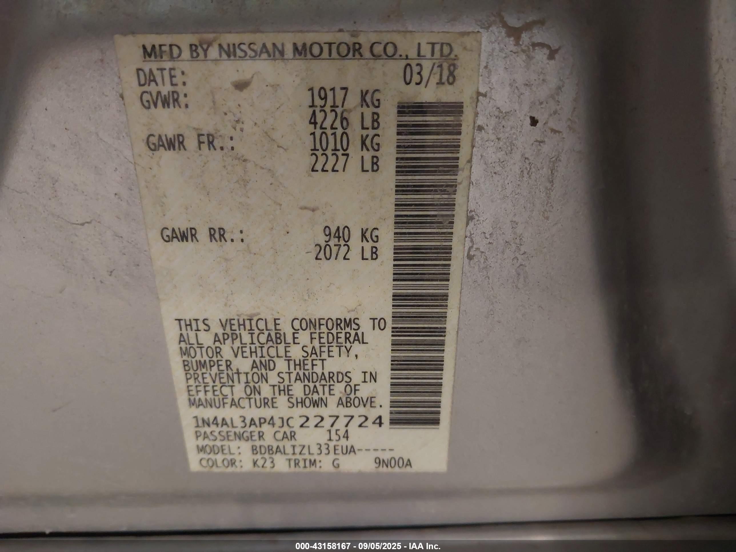 NISSAN ALTIMA image 9