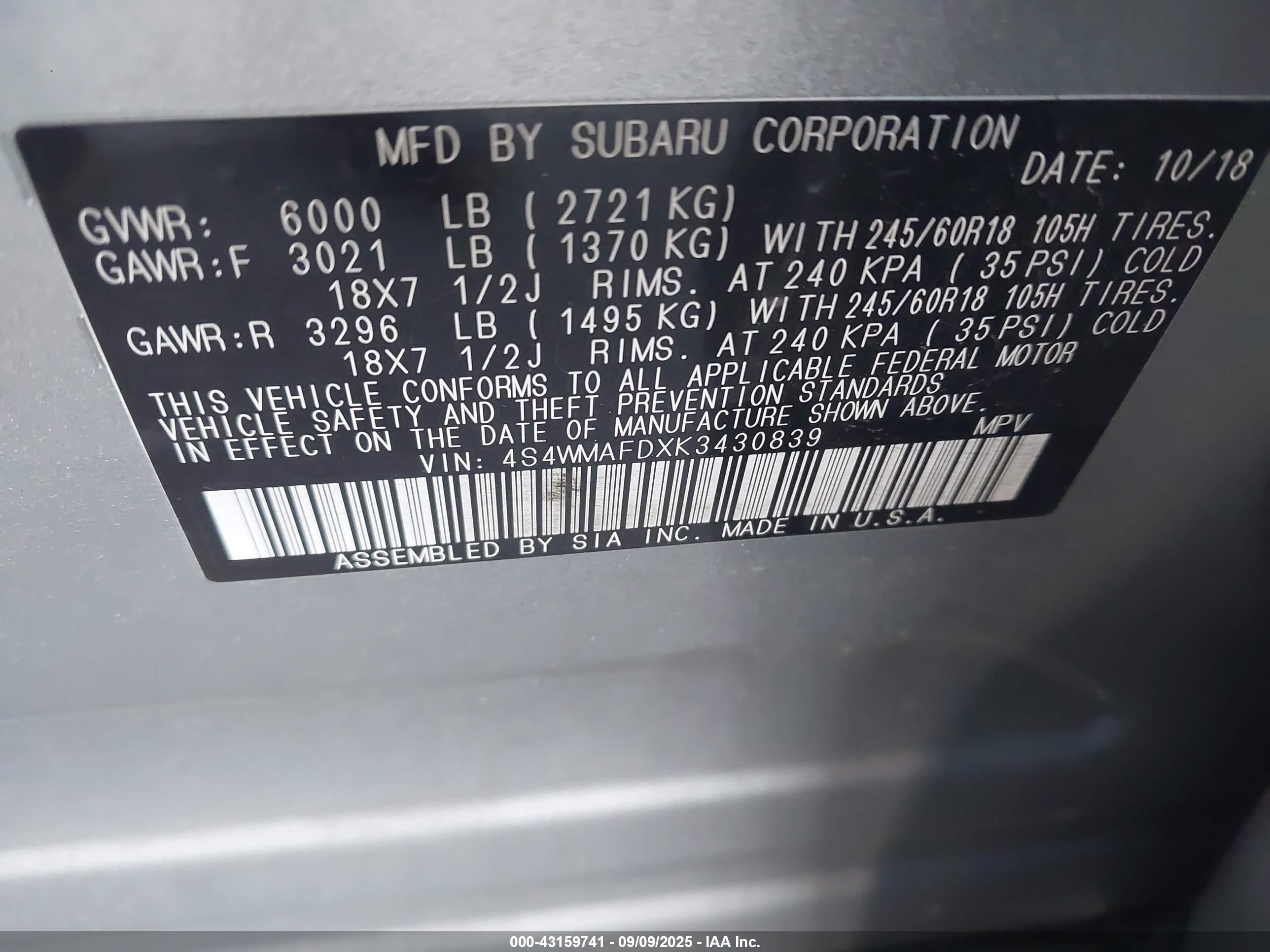 SUBARU ASCENT image 9