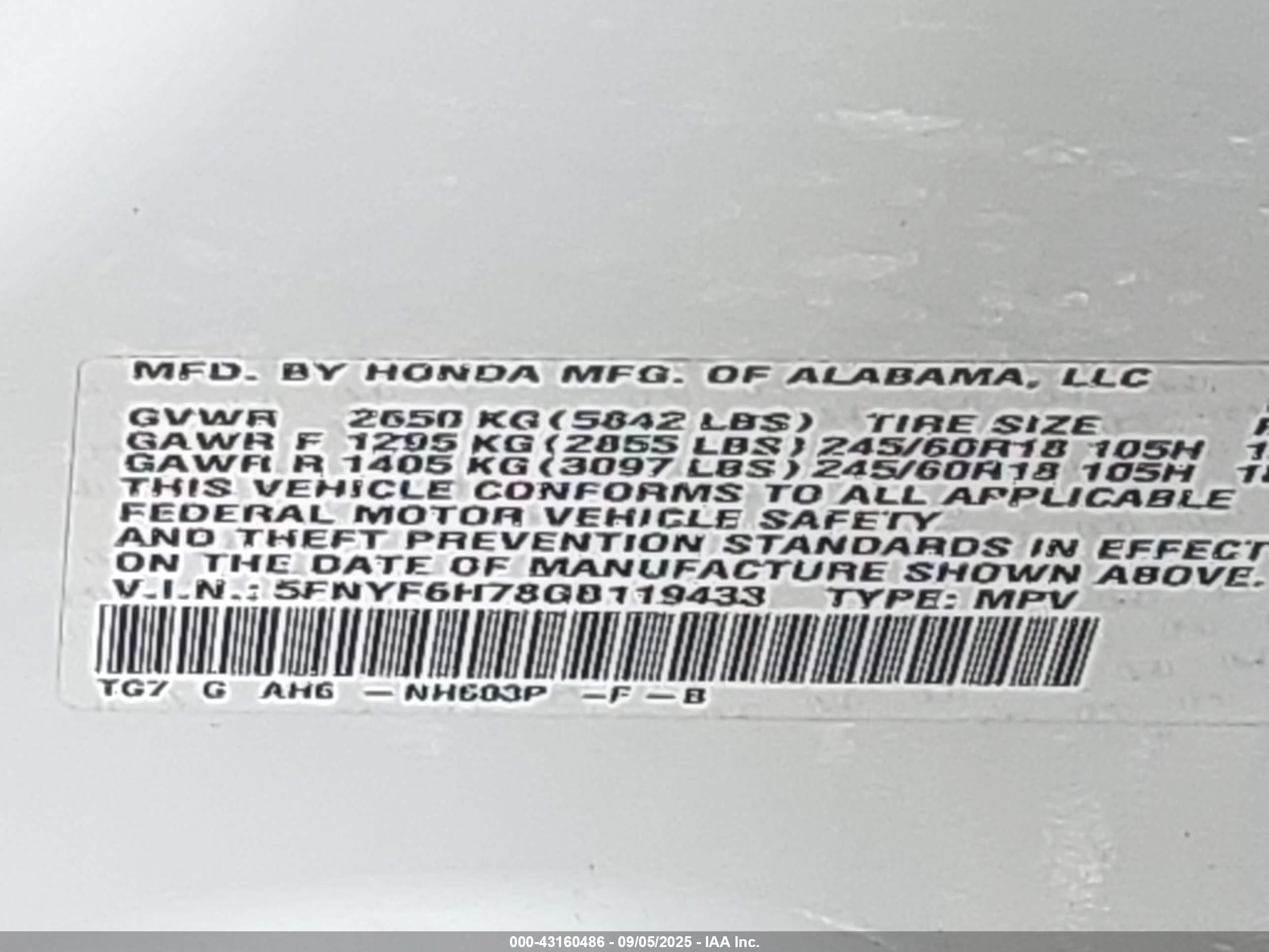 HONDA PILOT image 9