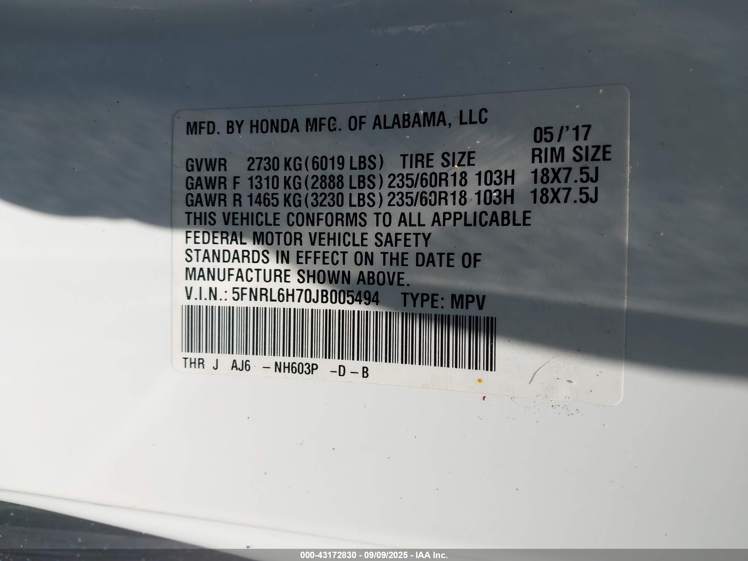 HONDA ODYSSEY image 9