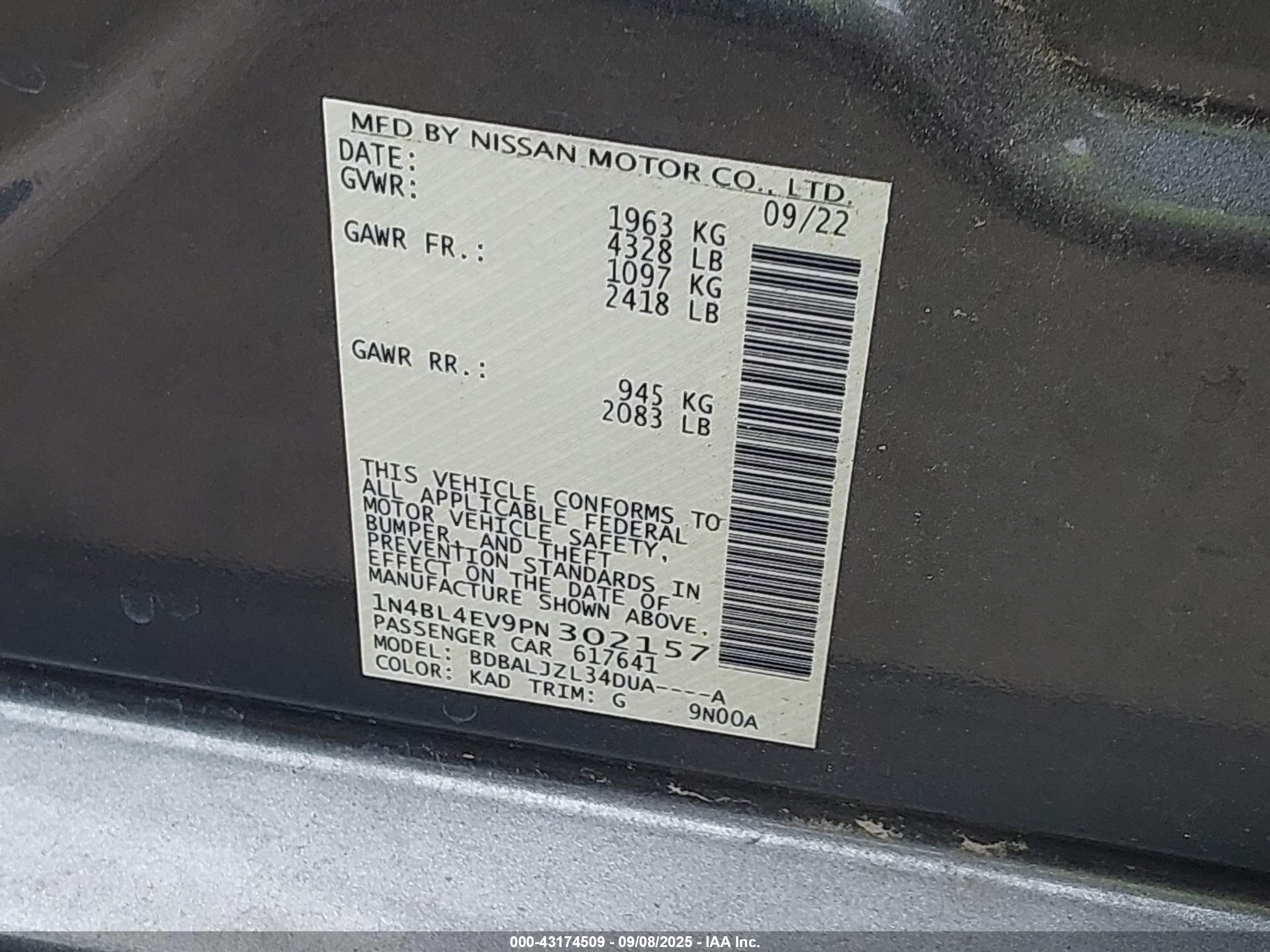 NISSAN ALTIMA image 9