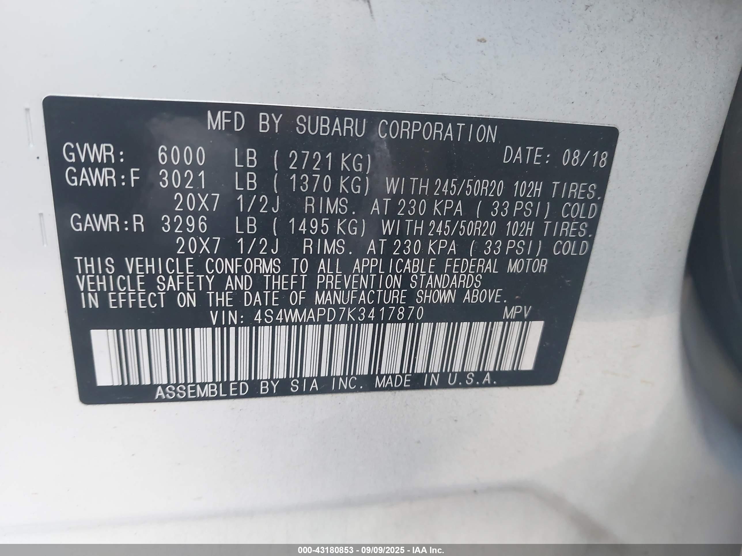 SUBARU ASCENT image 9