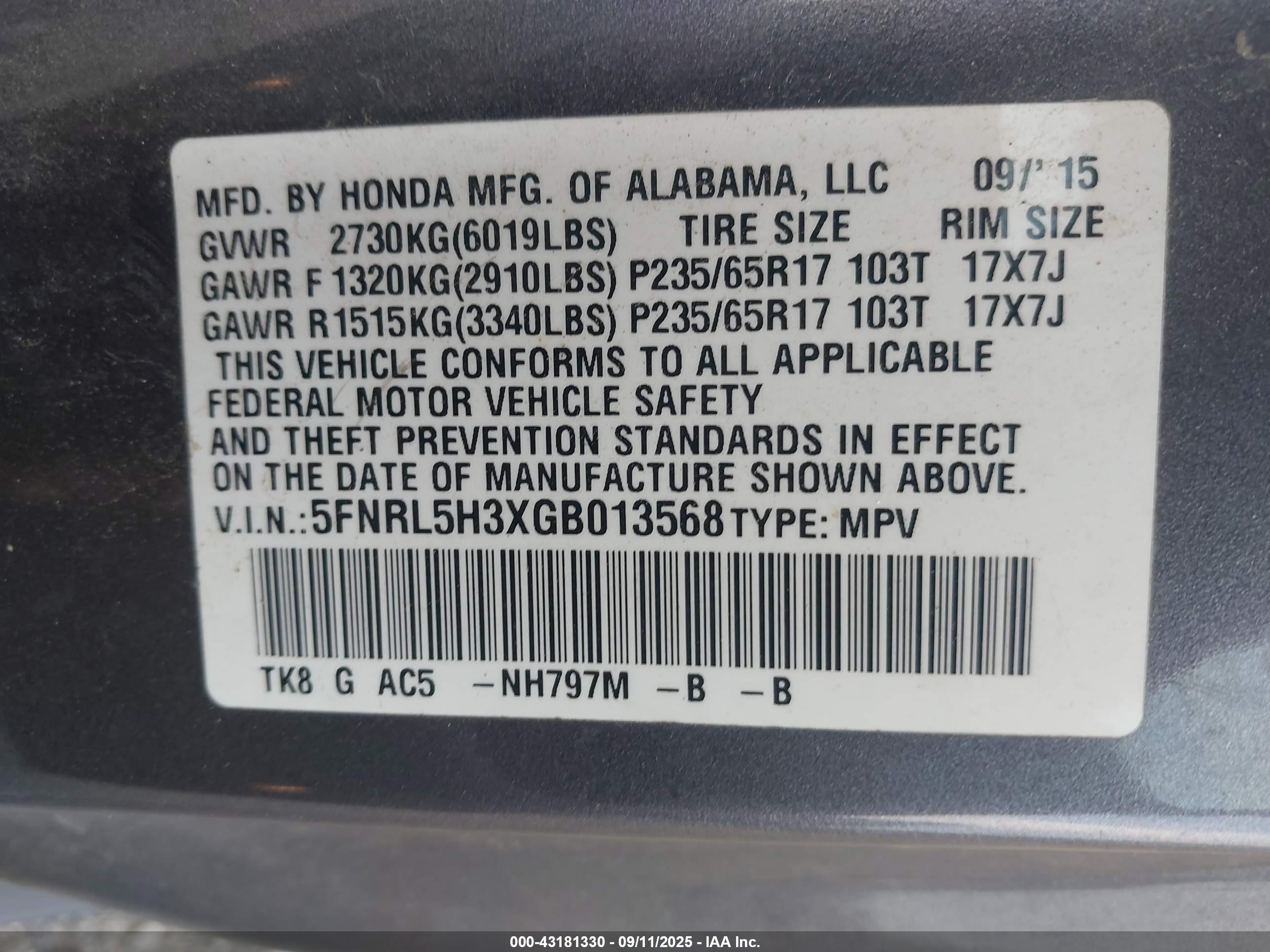 HONDA ODYSSEY image 9