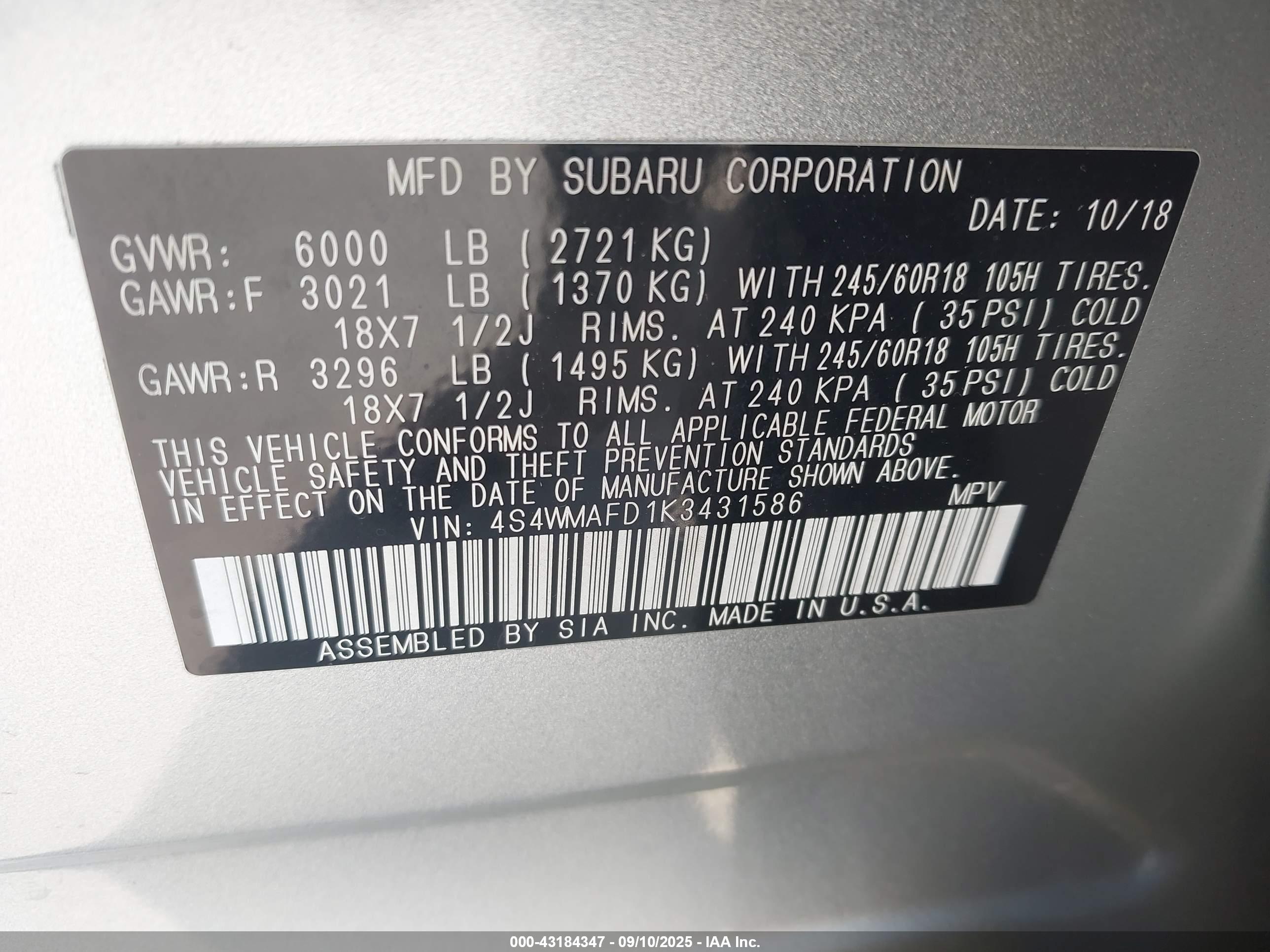 SUBARU ASCENT image 9
