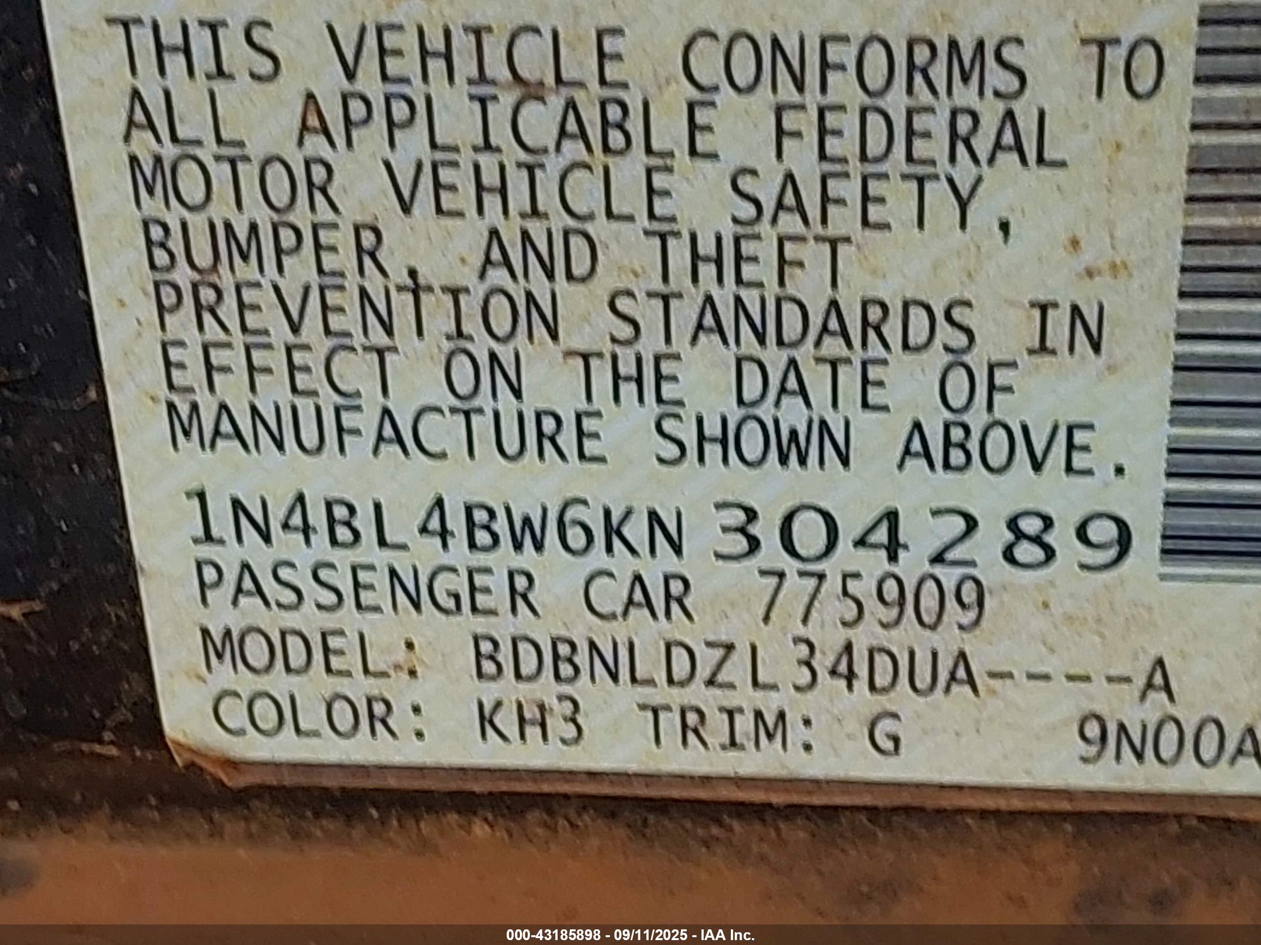 NISSAN ALTIMA image 9