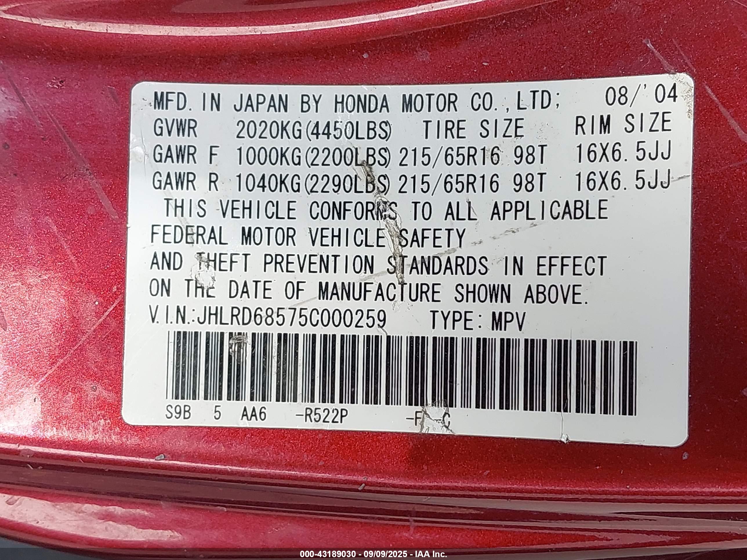 HONDA CR-V image 9