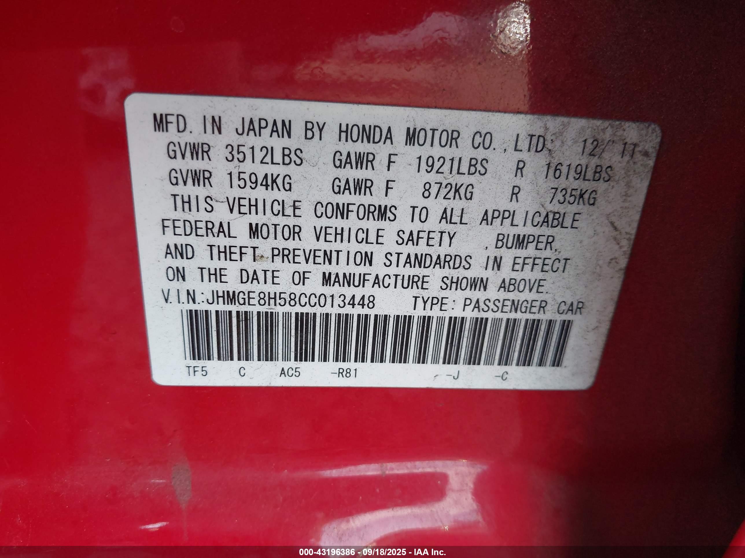 HONDA FIT image 9