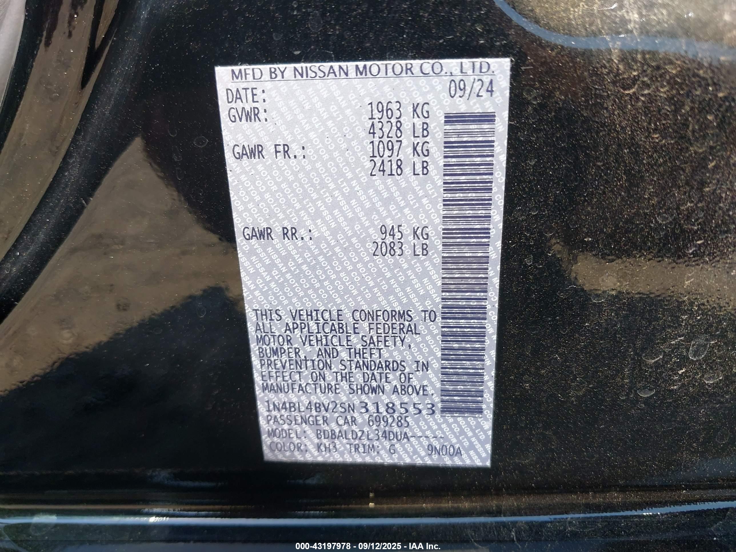 NISSAN ALTIMA image 9
