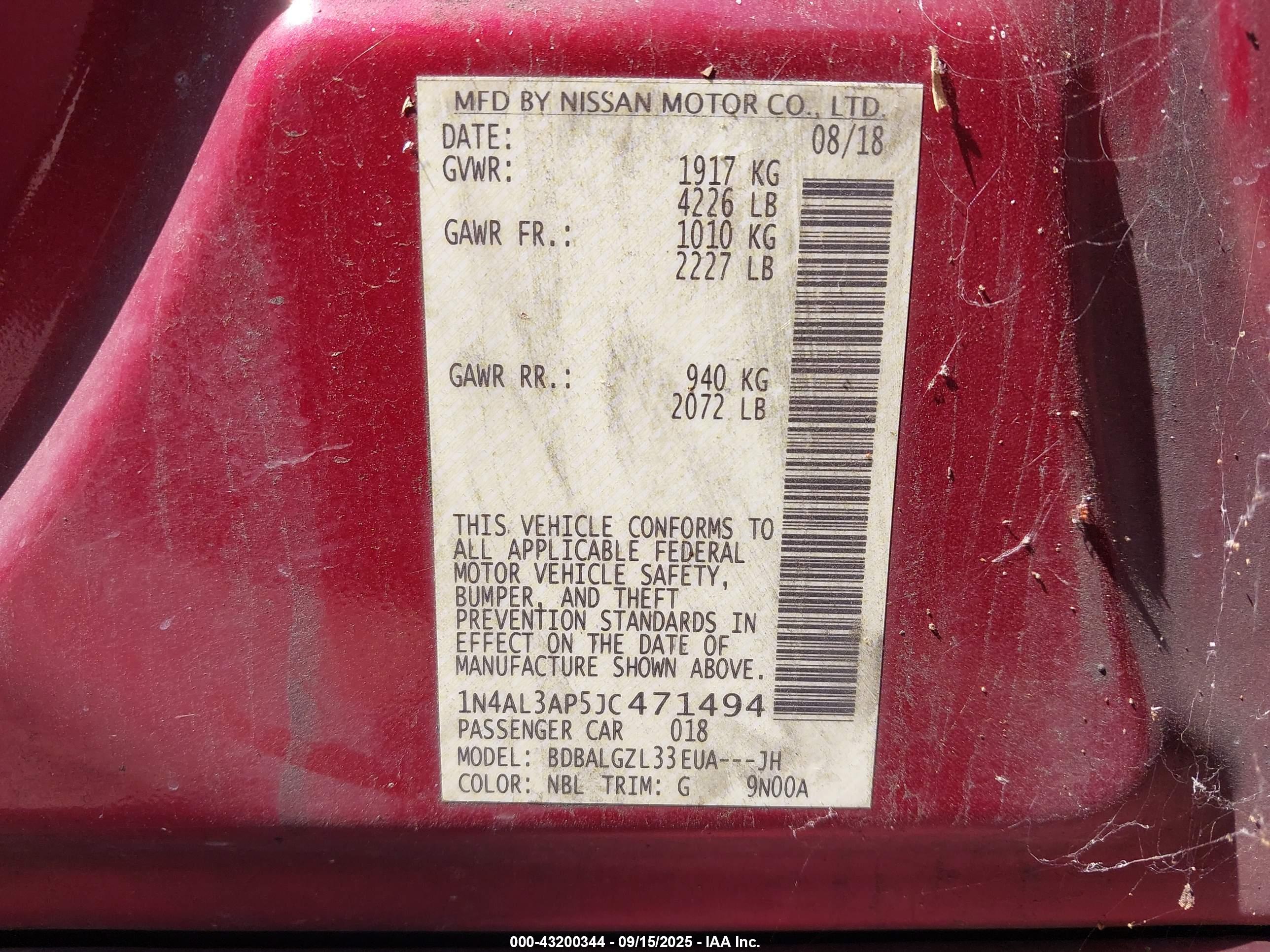 NISSAN ALTIMA image 9