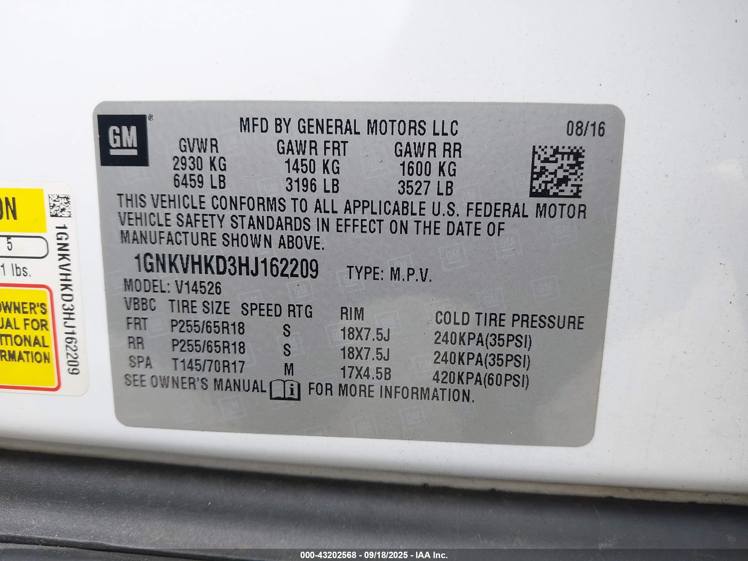 CHEVROLET TRAVERSE image 9