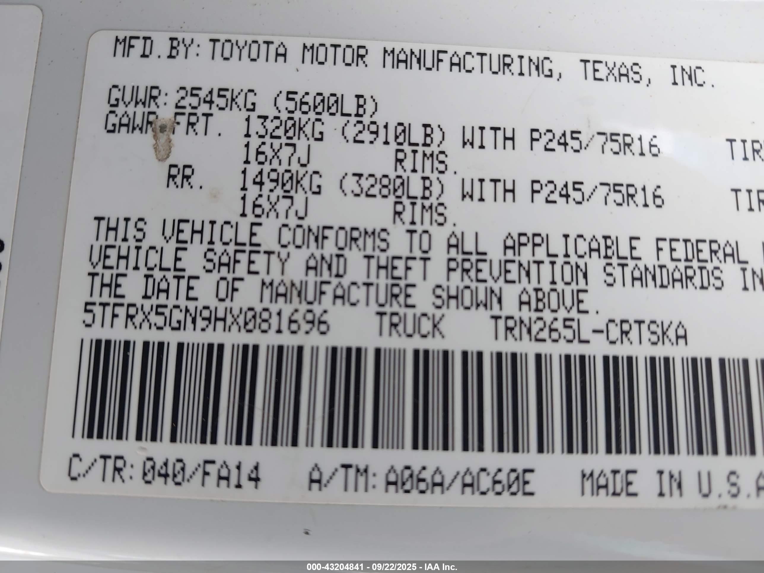 TOYOTA TACOMA image 9