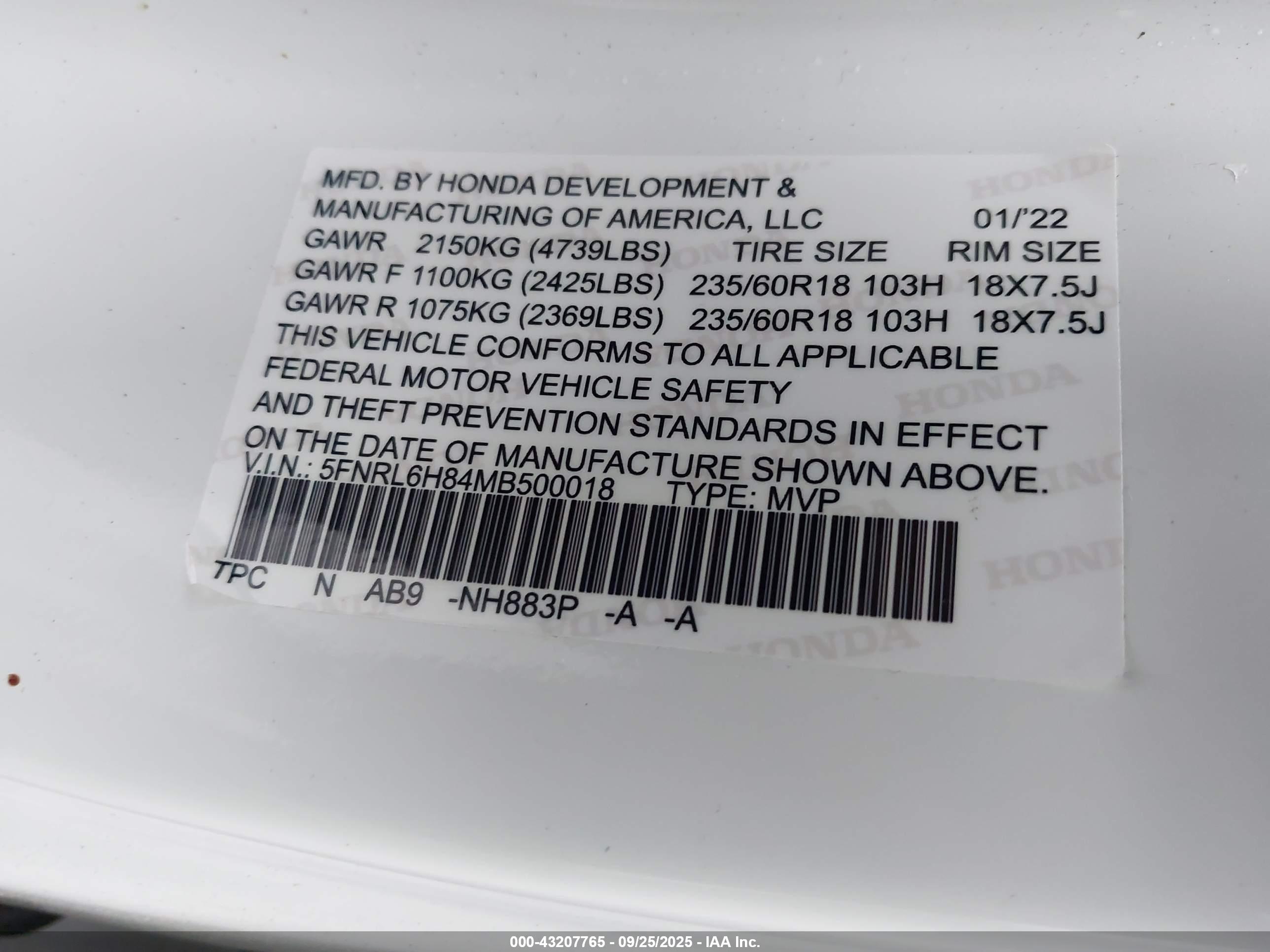 HONDA ODYSSEY image 9