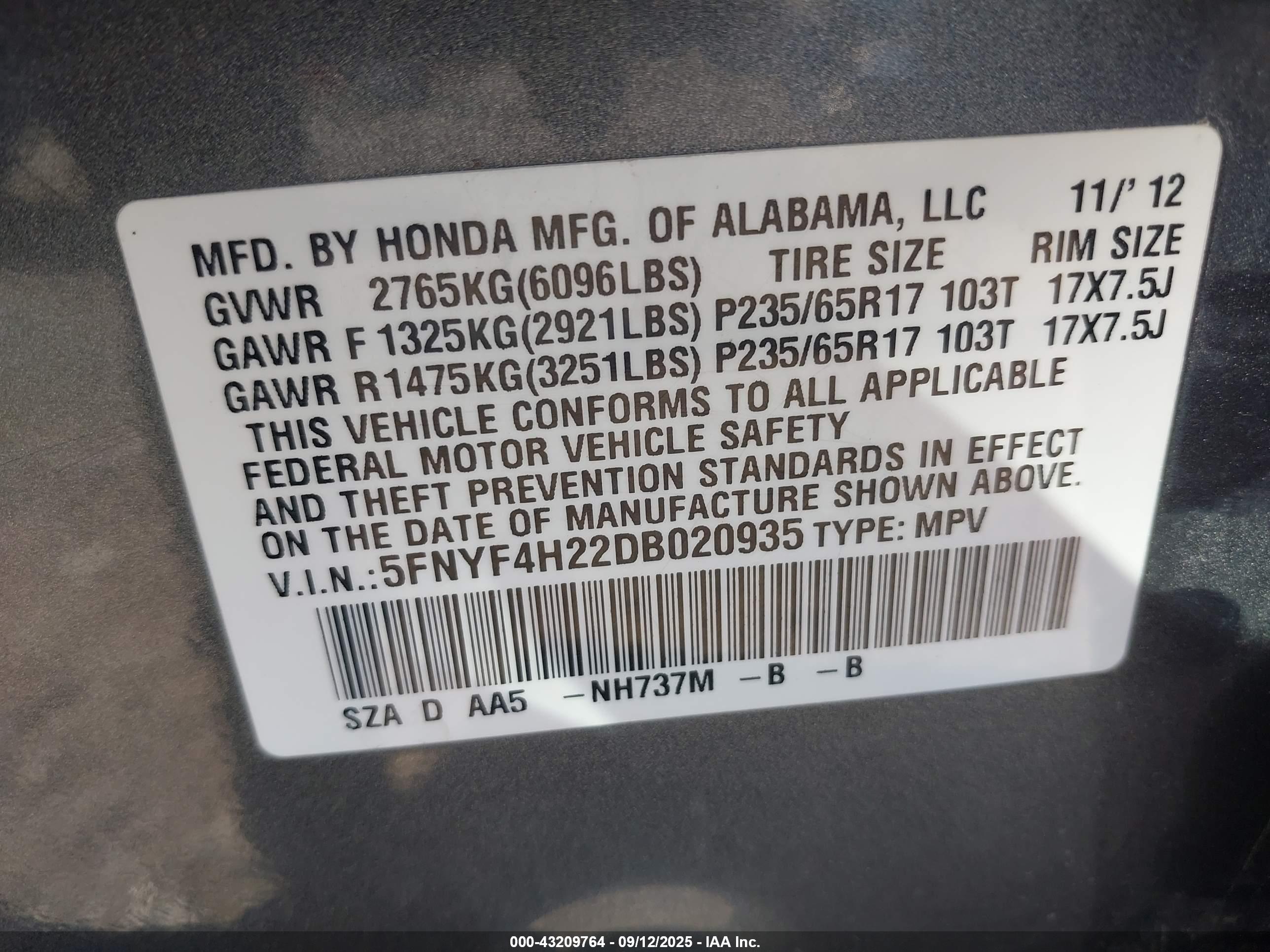 HONDA PILOT image 9