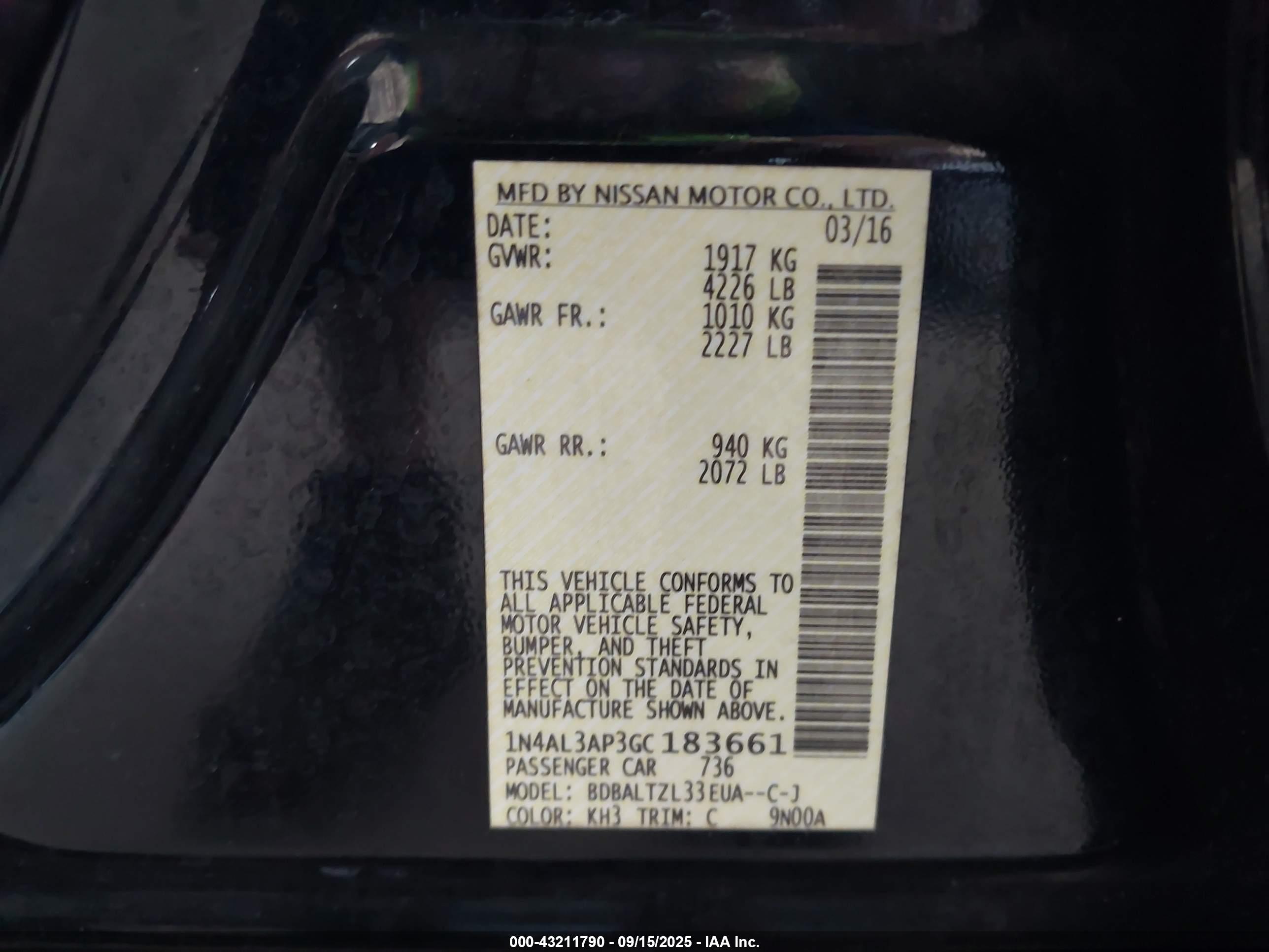 NISSAN ALTIMA image 9