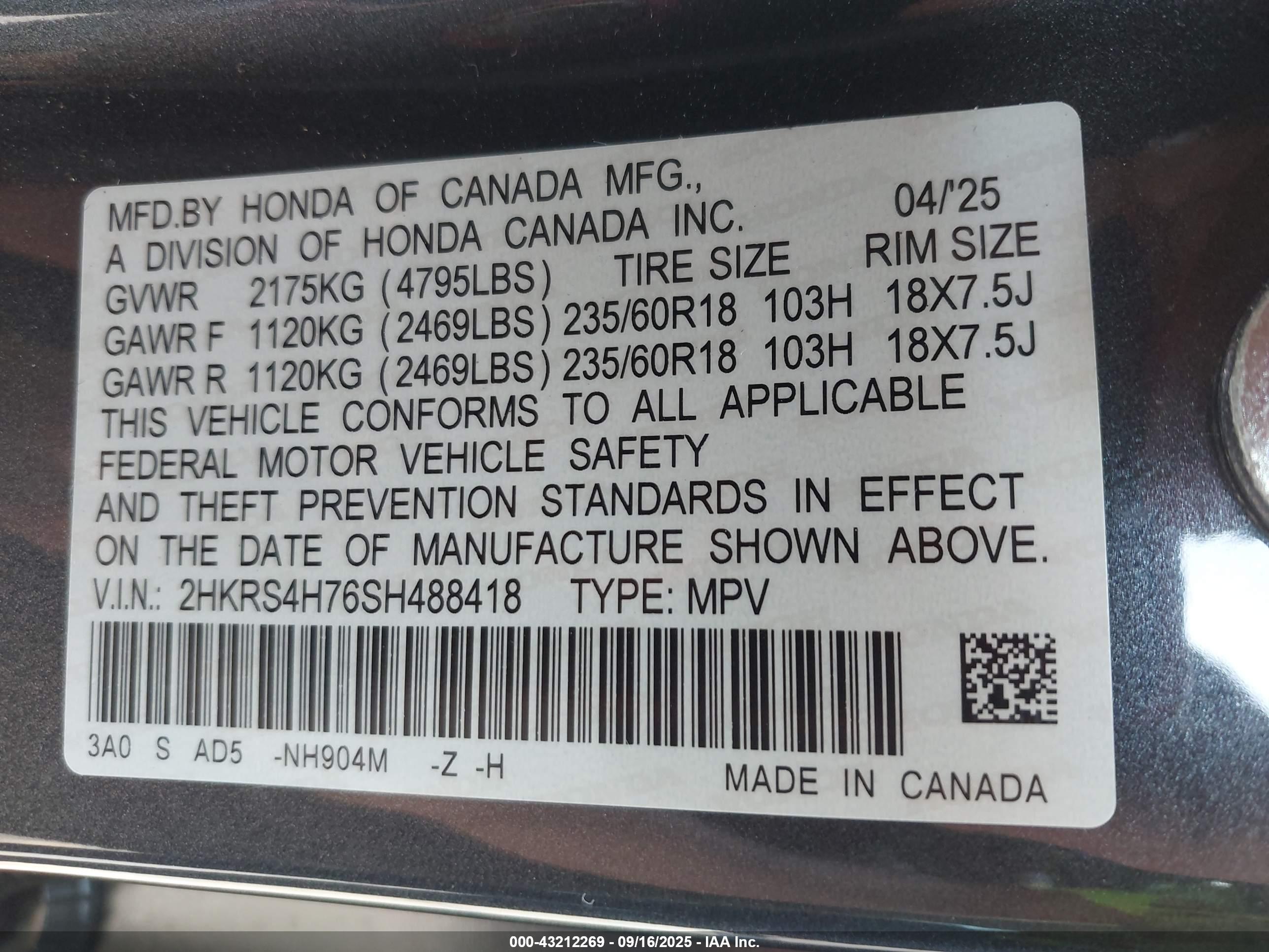 HONDA CR-V image 9