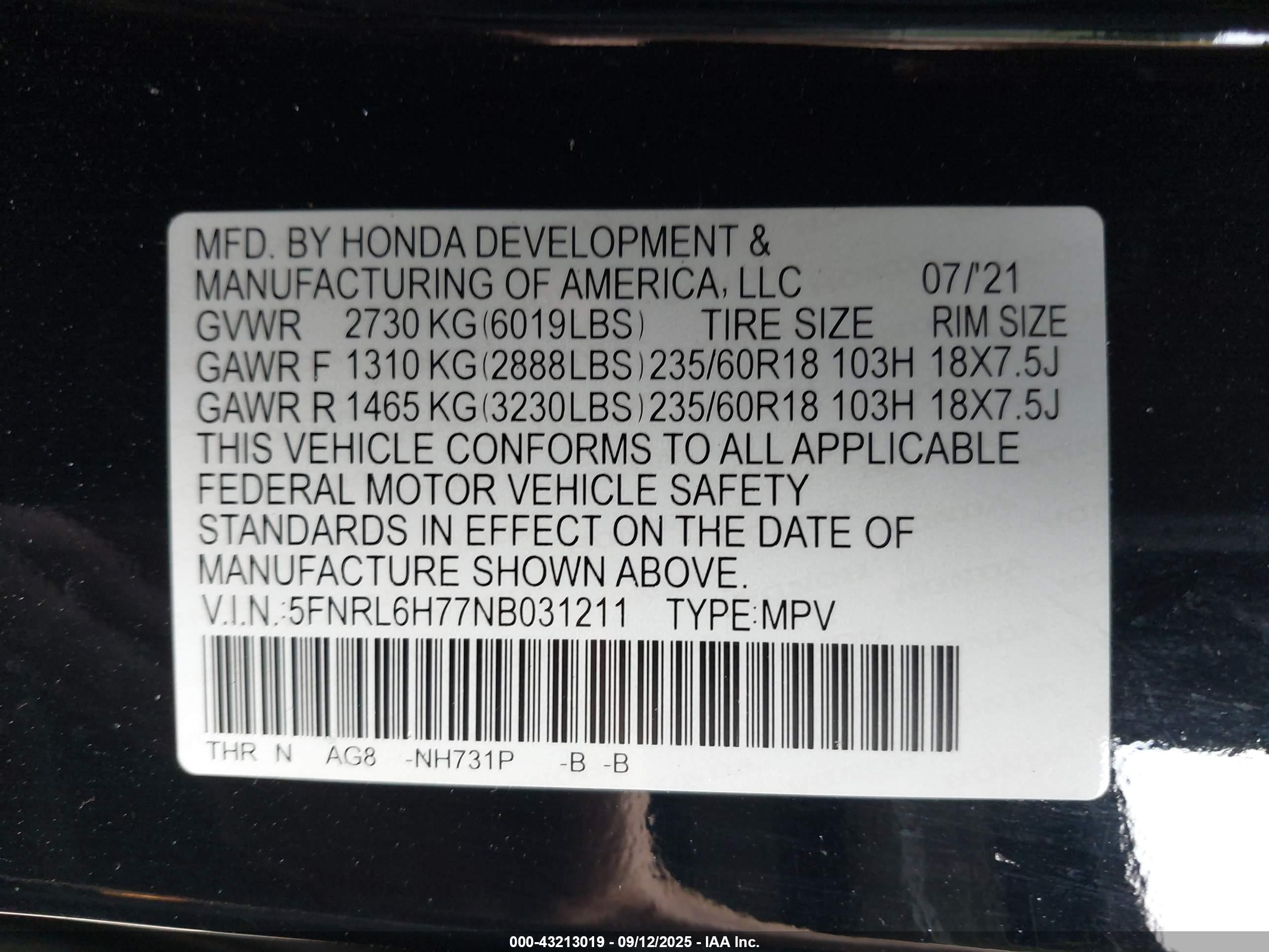 HONDA ODYSSEY image 9