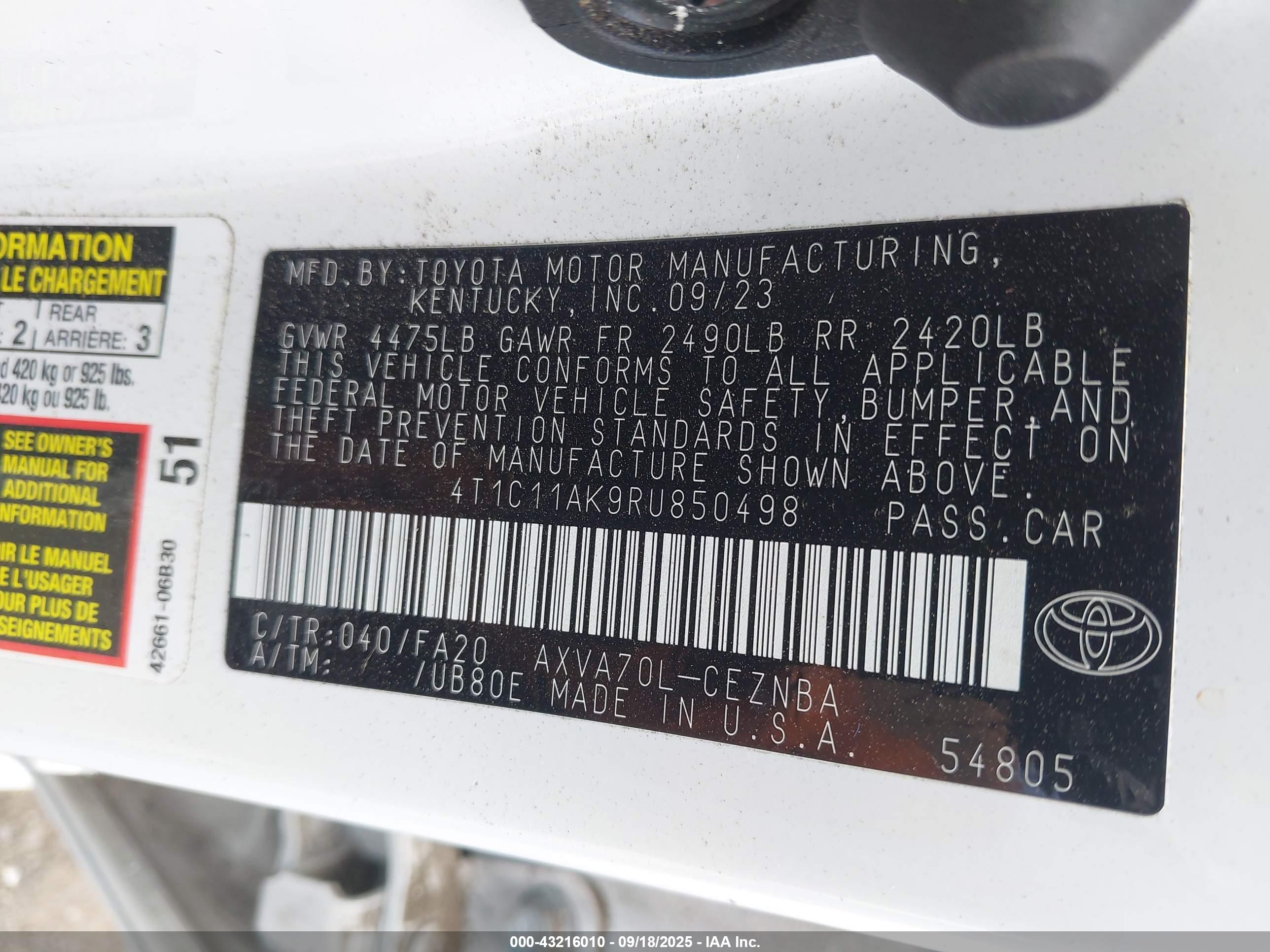 TOYOTA CAMRY image 9