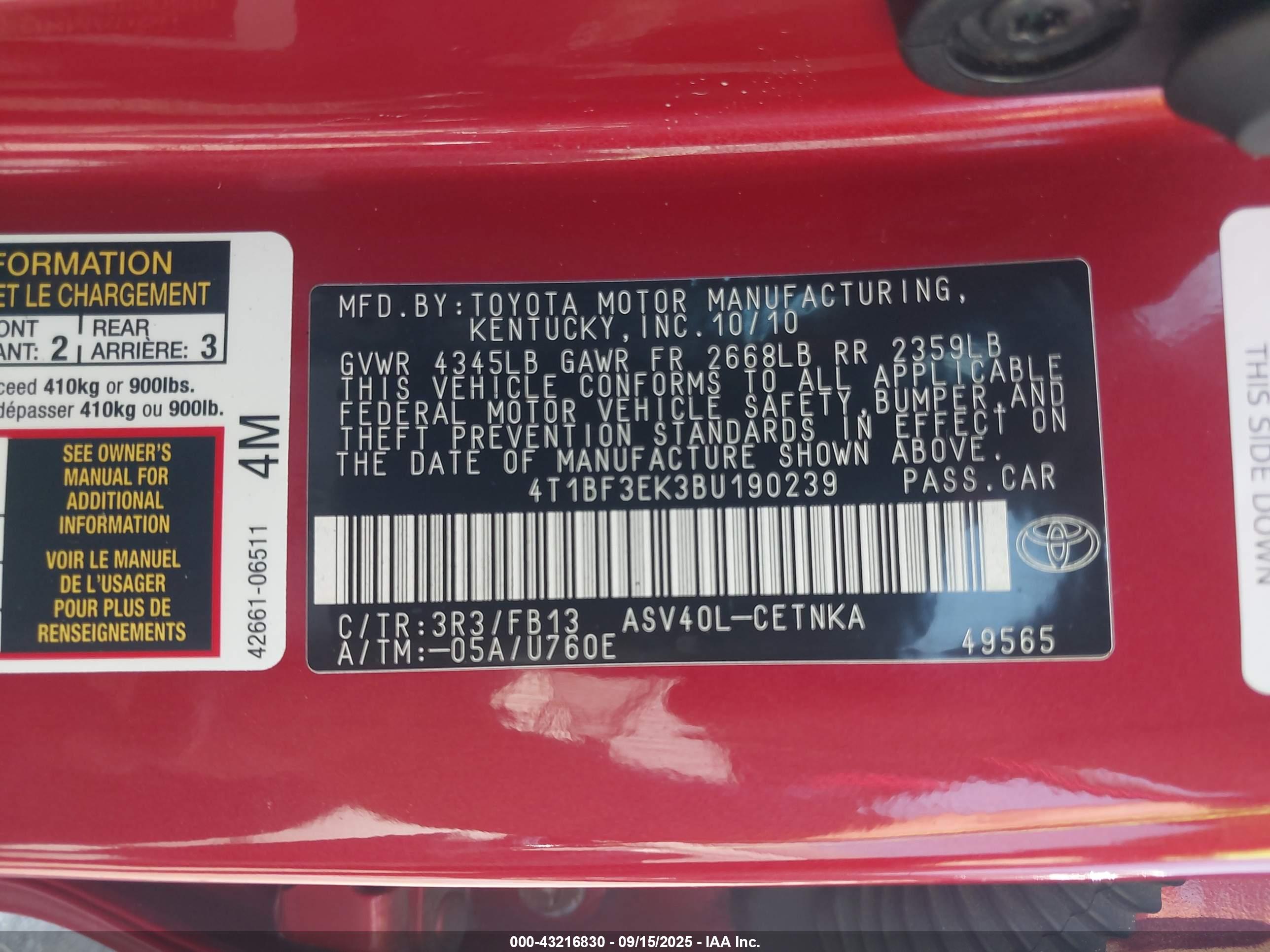 TOYOTA CAMRY image 9