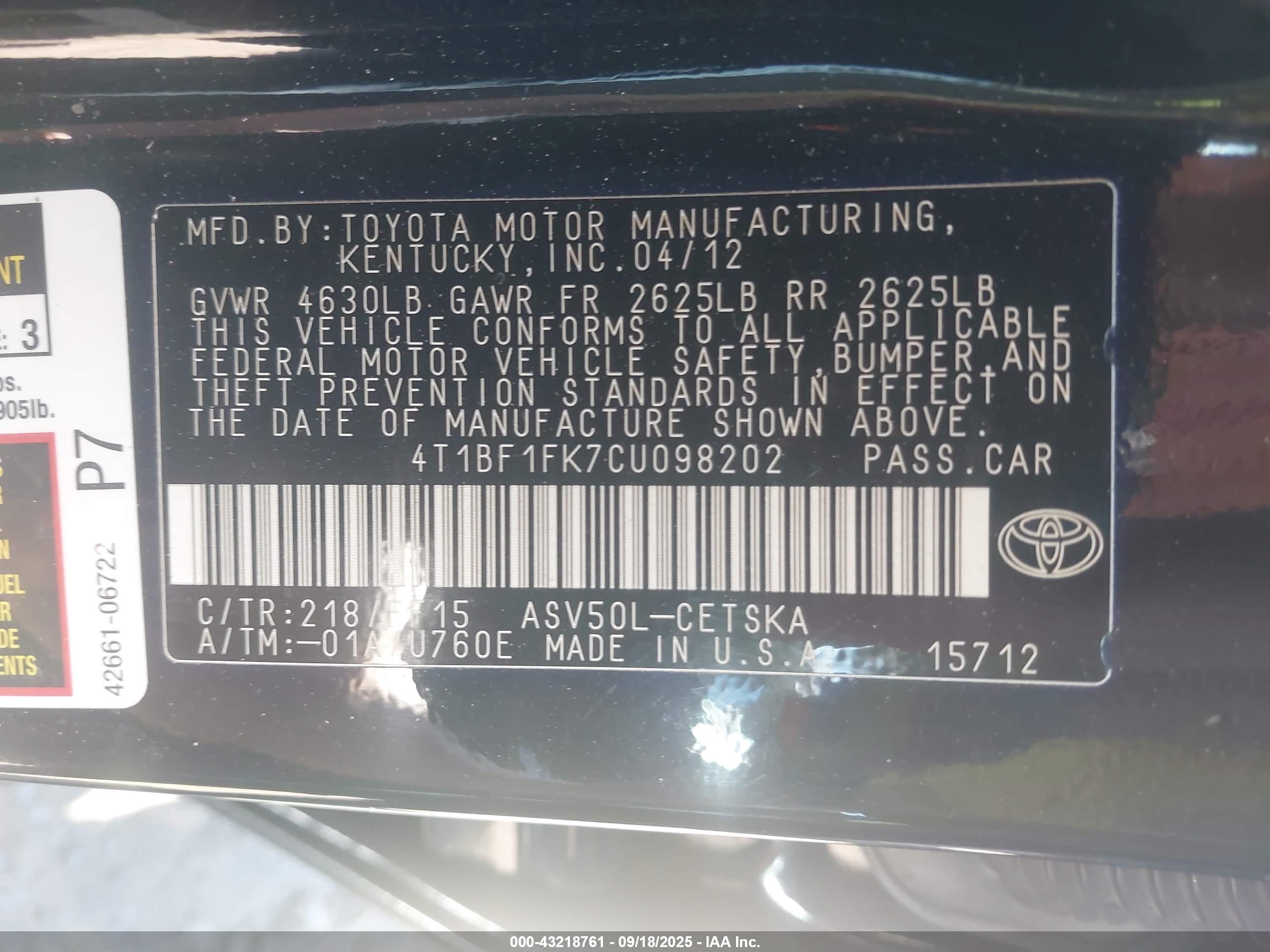 TOYOTA CAMRY image 9