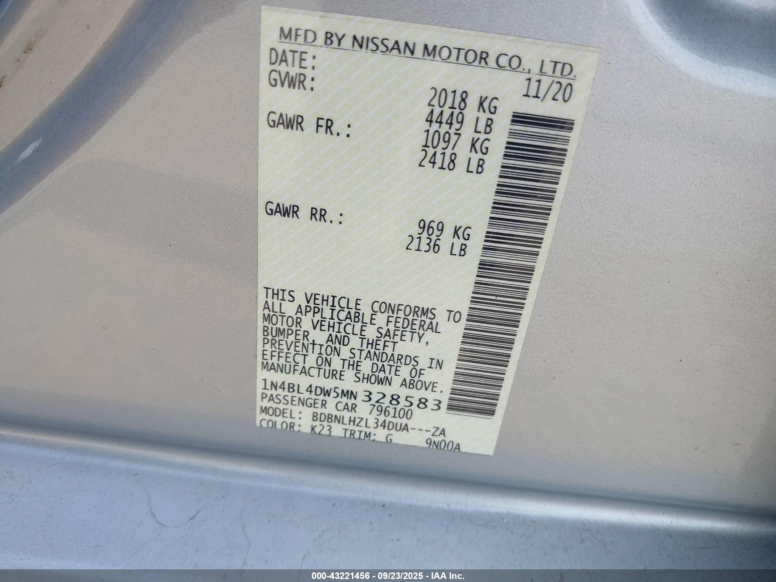 NISSAN ALTIMA image 9