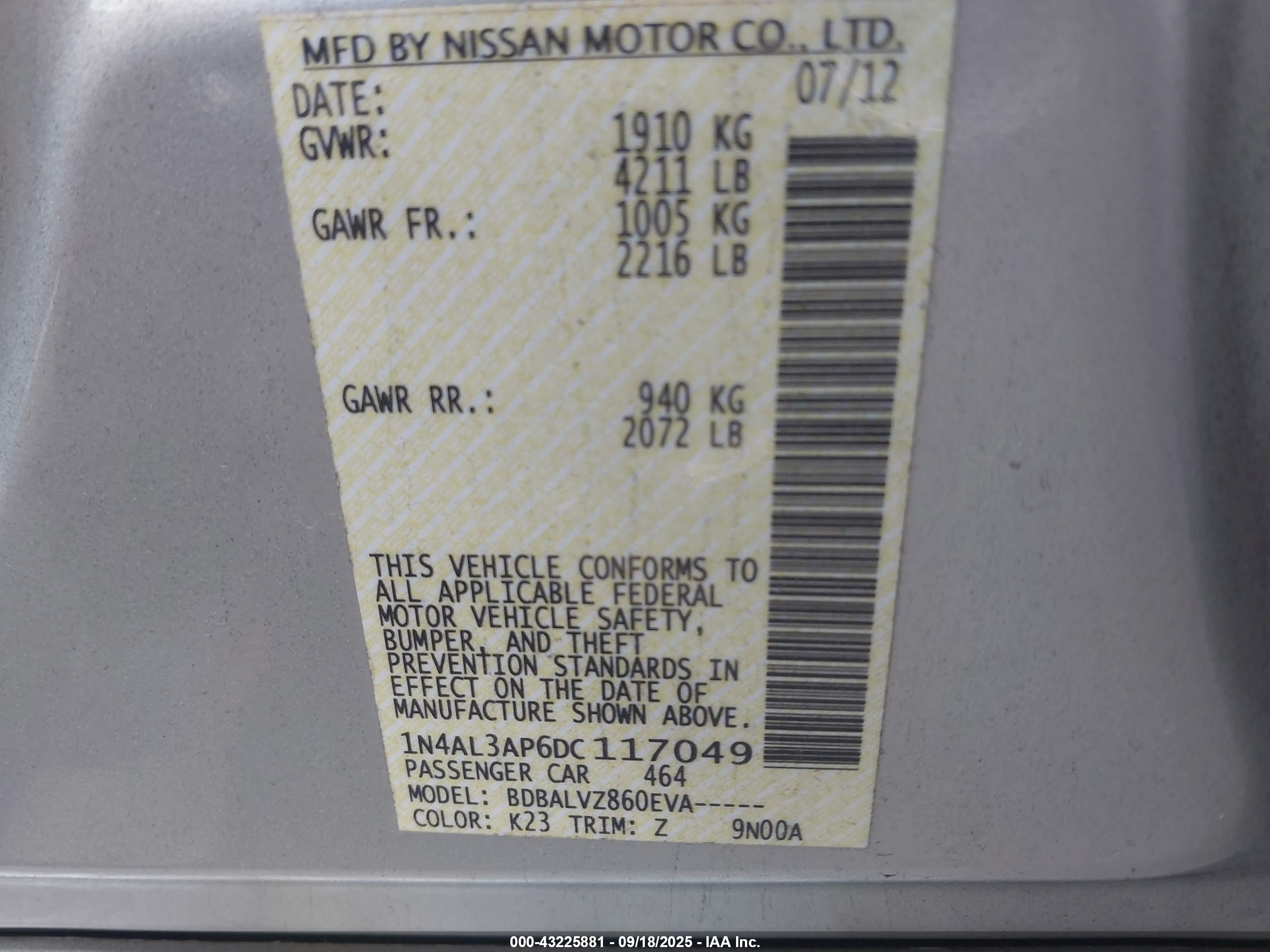 NISSAN ALTIMA image 9