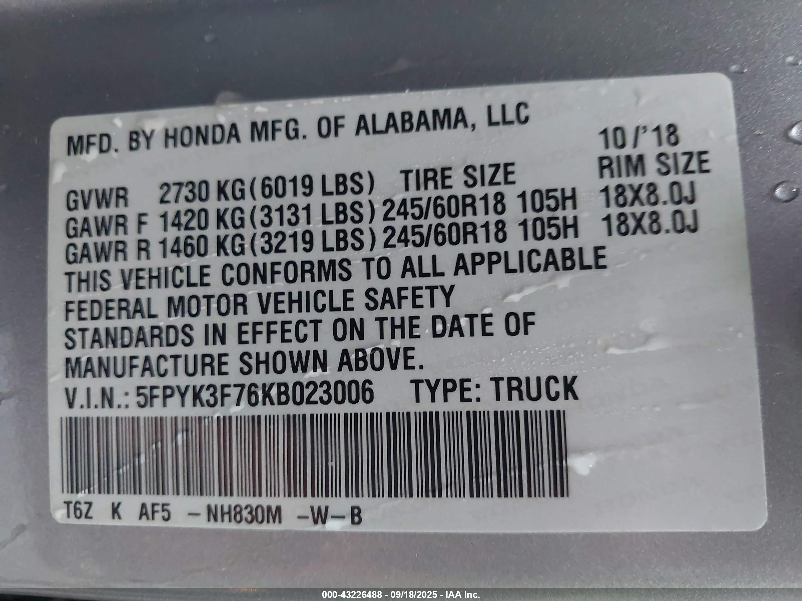HONDA RIDGELINE image 9