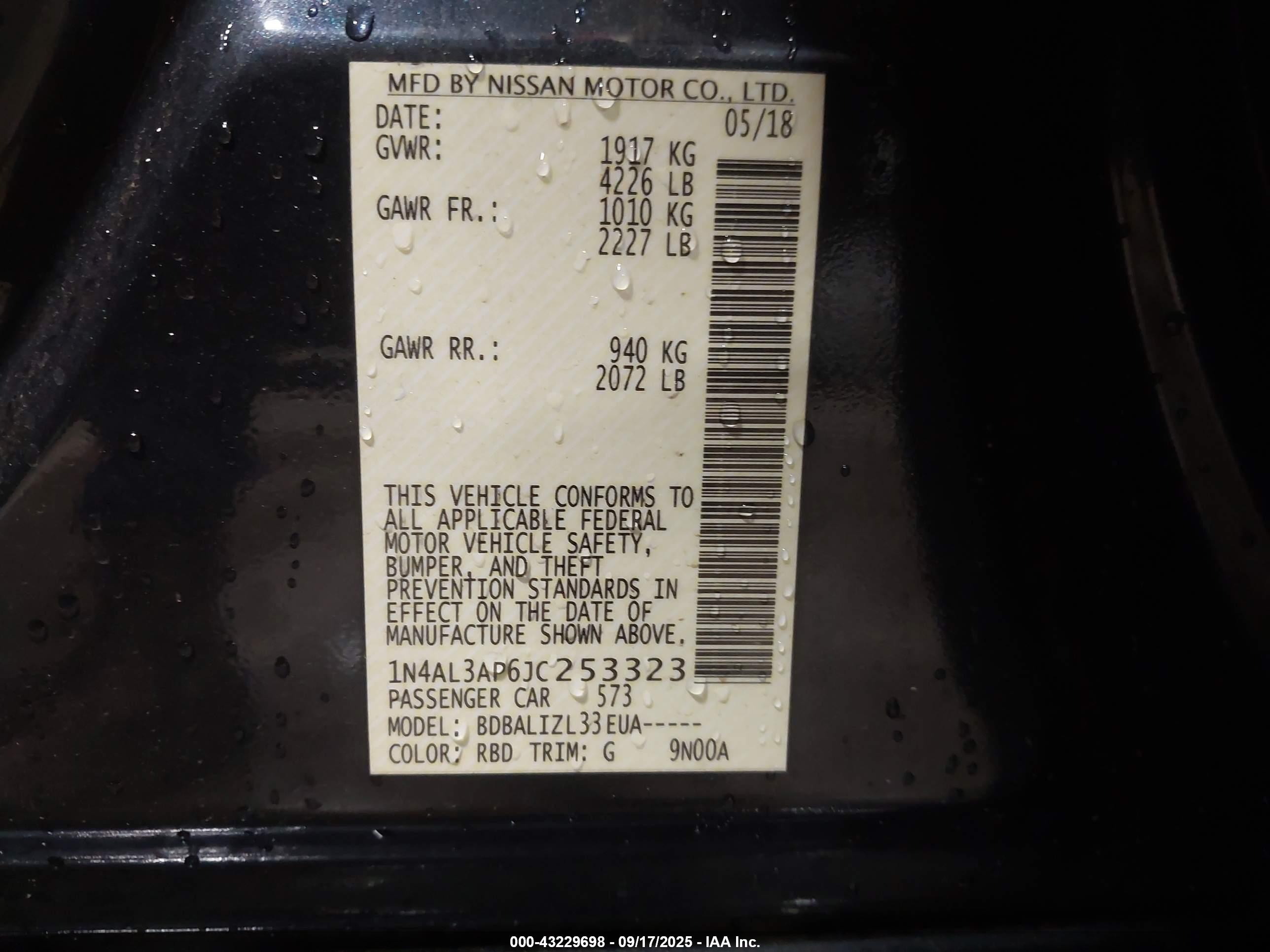 NISSAN ALTIMA image 9