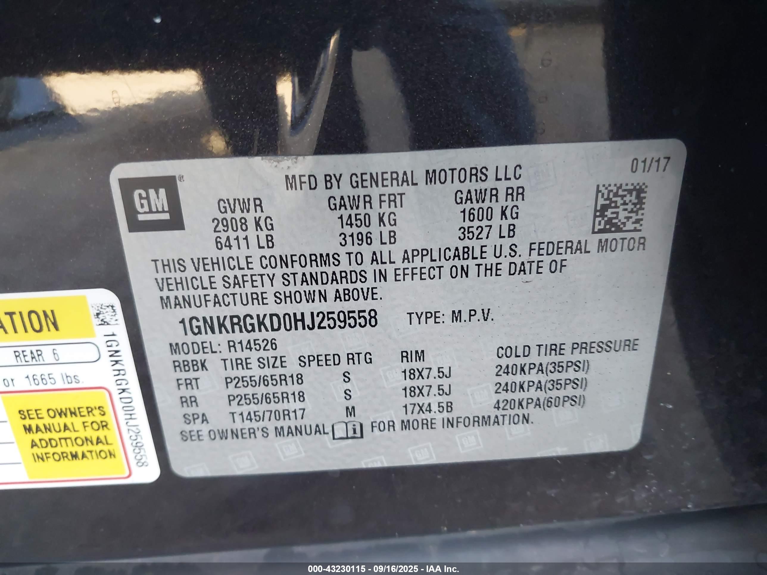 CHEVROLET TRAVERSE image 9