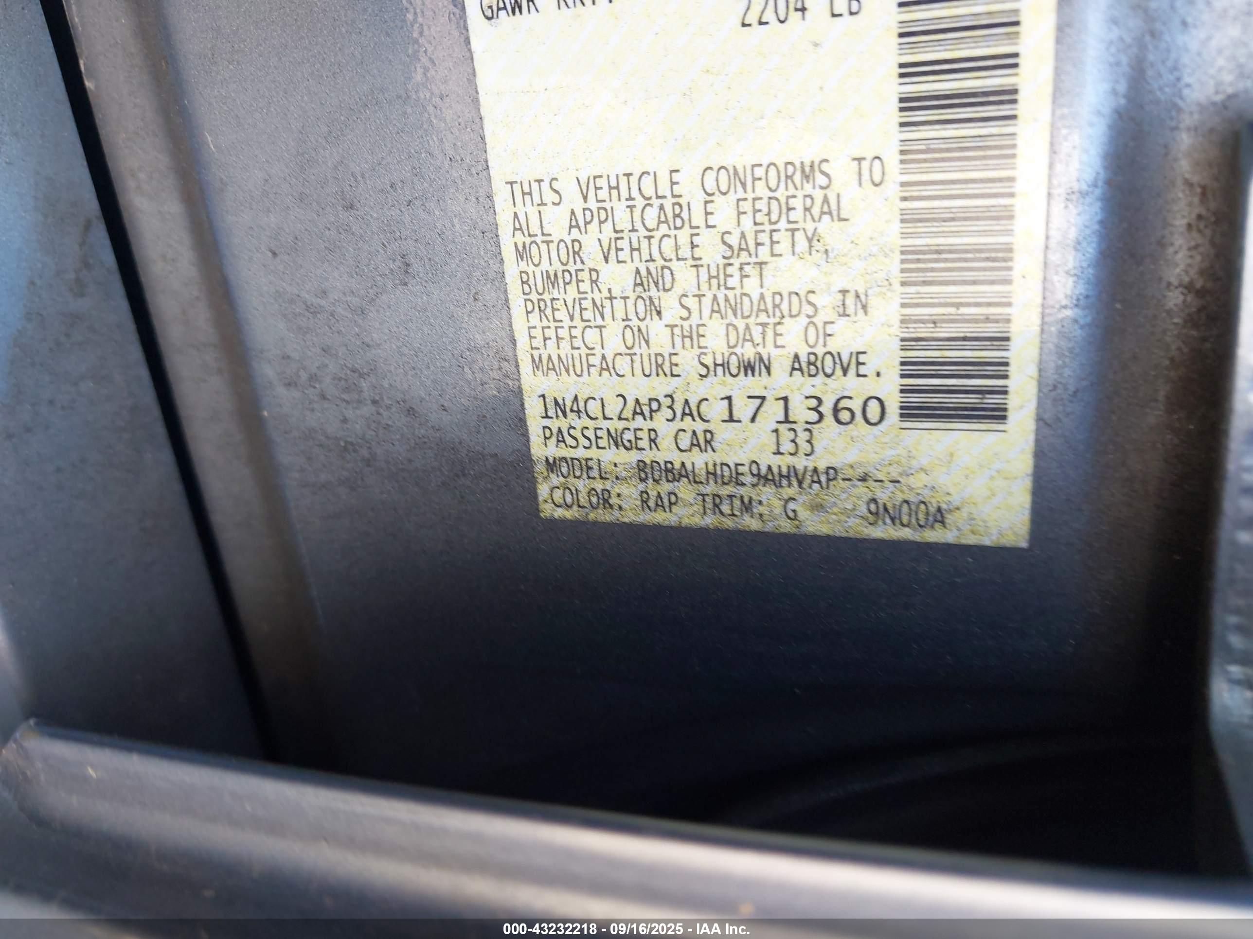NISSAN ALTIMA image 9