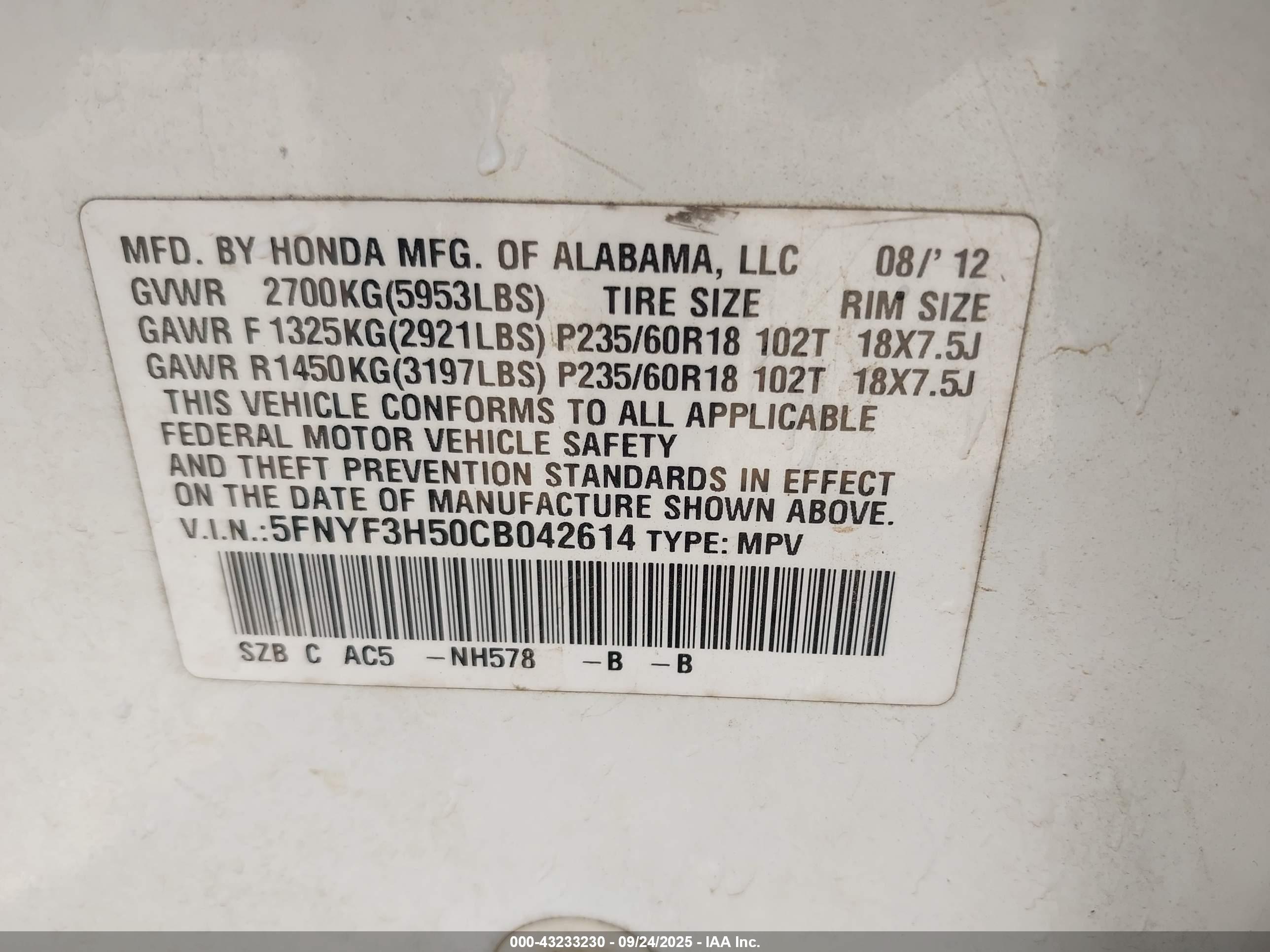 HONDA PILOT image 9