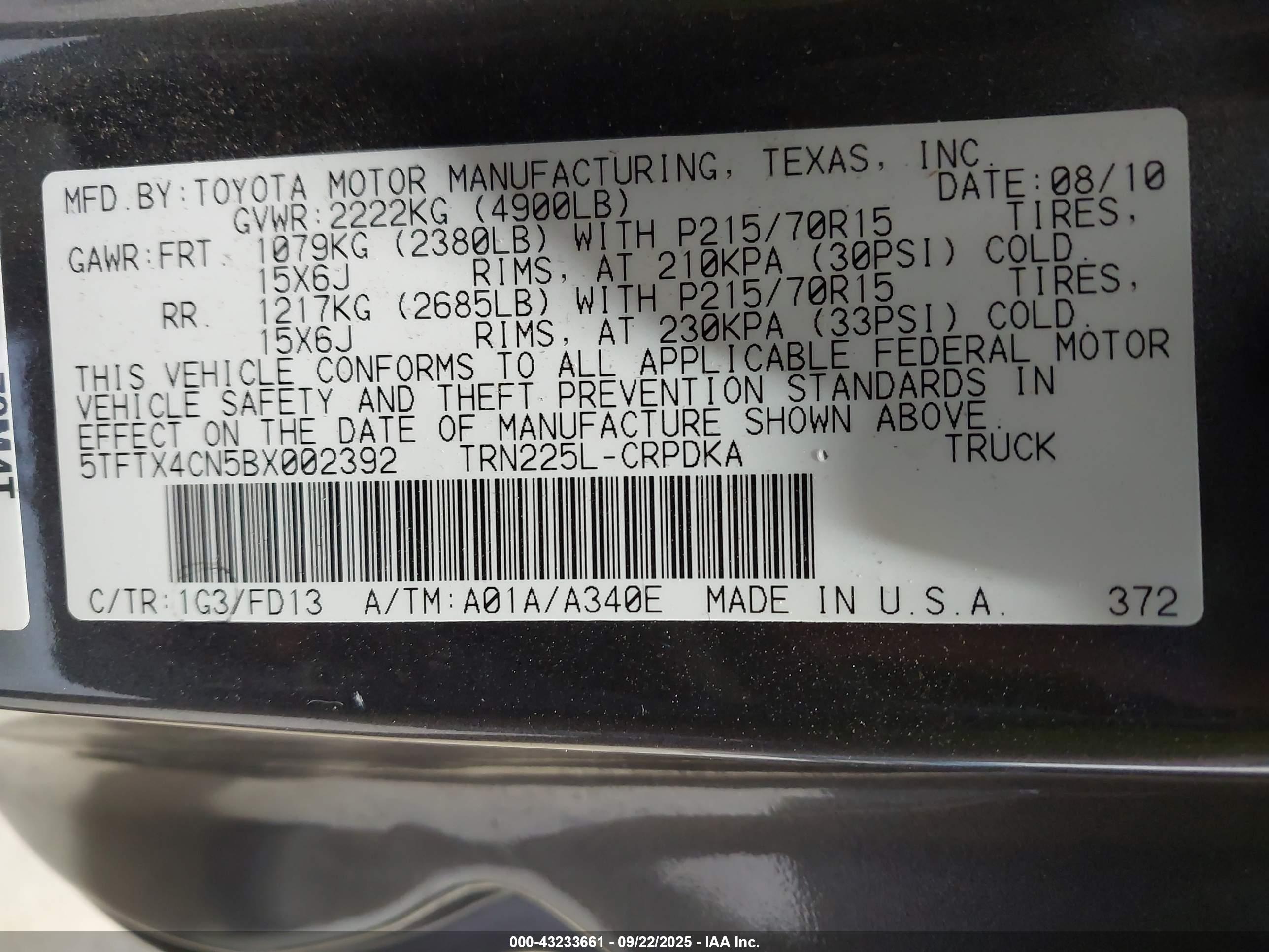 TOYOTA TACOMA image 9