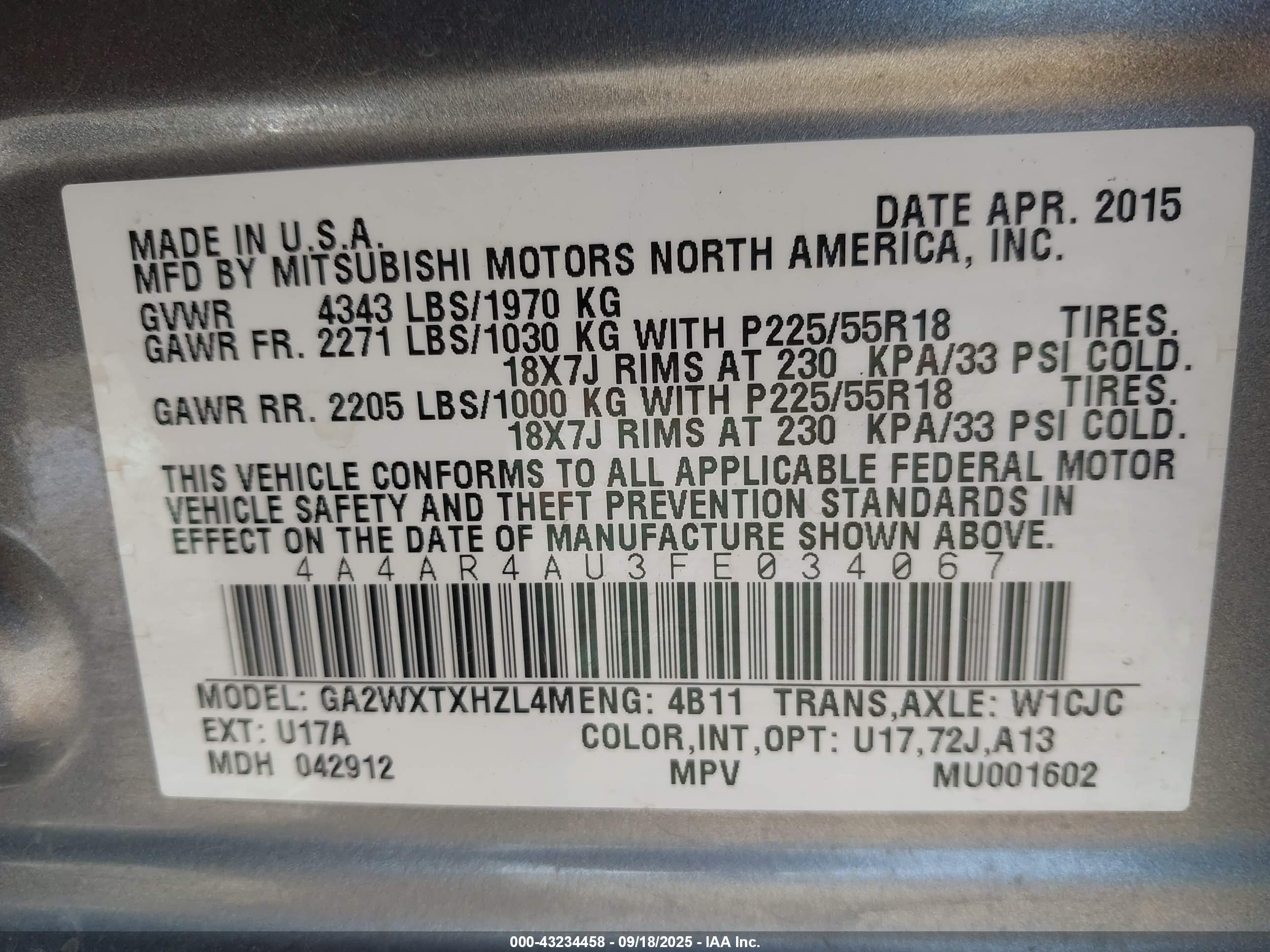 MITSUBISHI OUTLANDER image 9